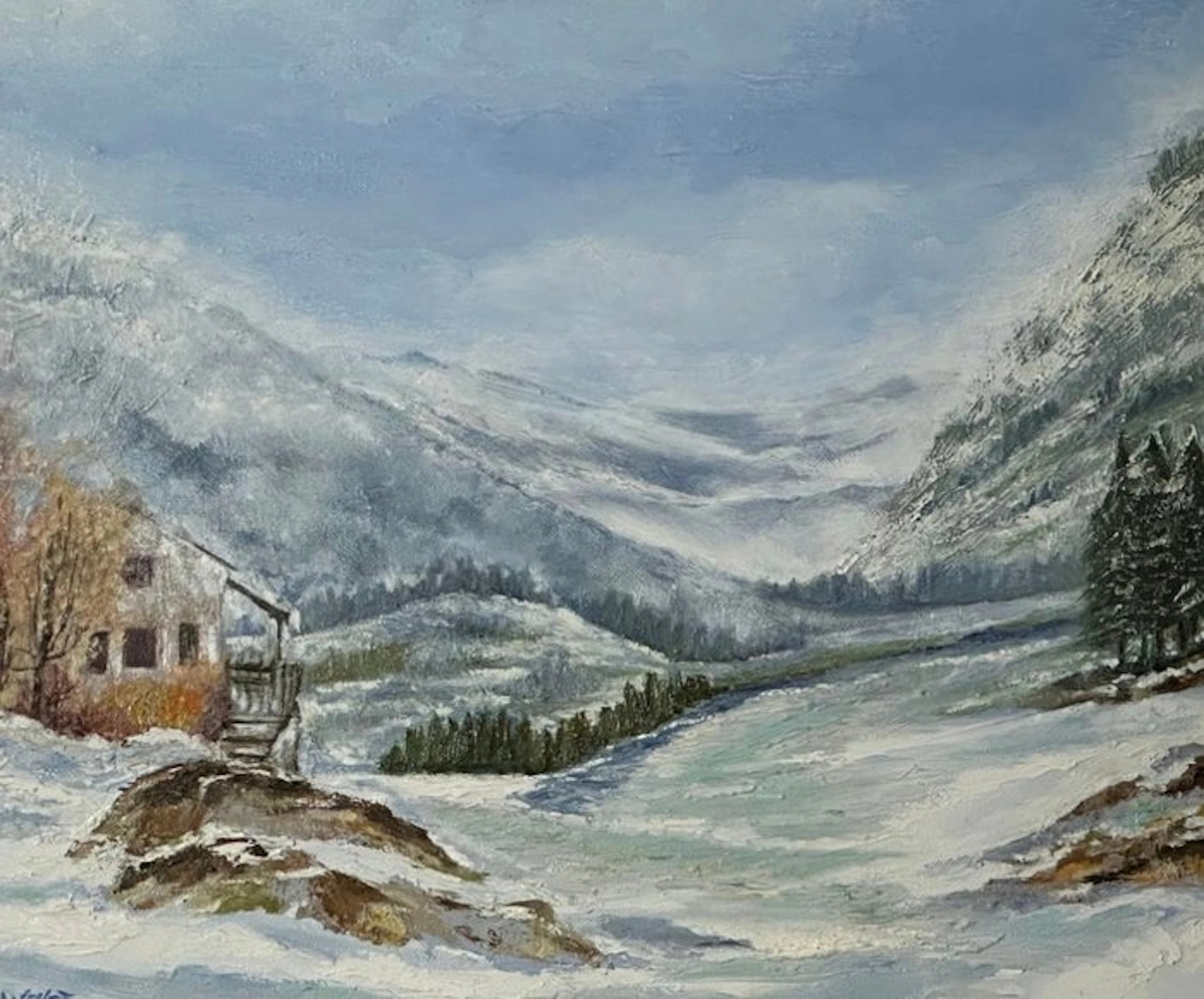 S. Canevet (XX) - Chalet sous la neige