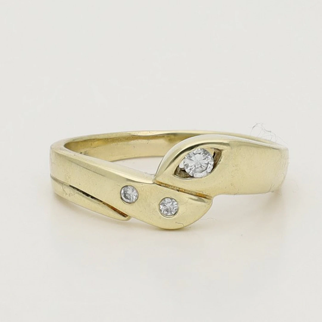 Ring - 14 kt. Yellow gold - 0.12ct. tw. Diamond (Natural) - Diamond