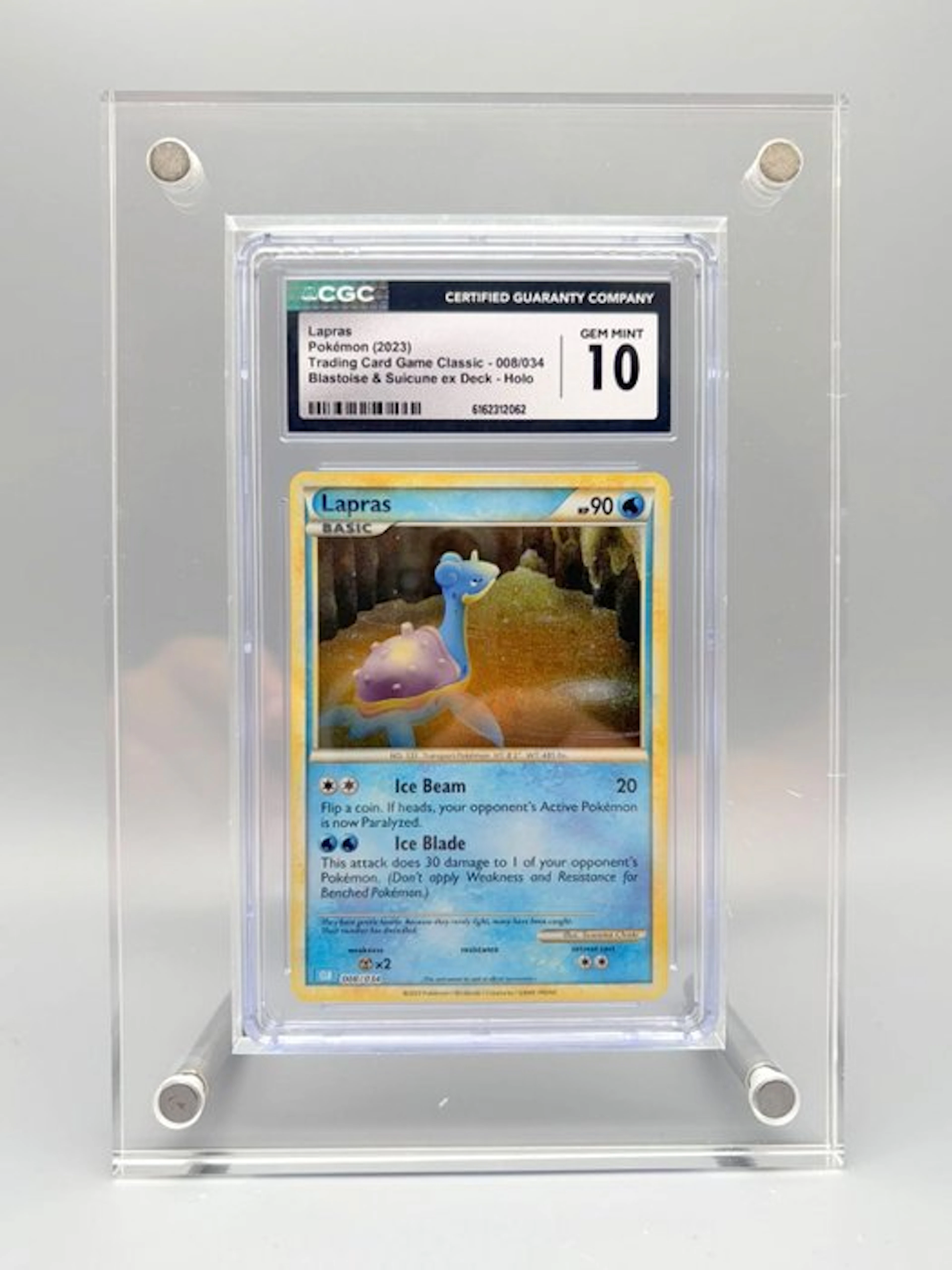 Pokémon Graded card - Blastoise & Suicune ex Deck, Lapras - CGC 10