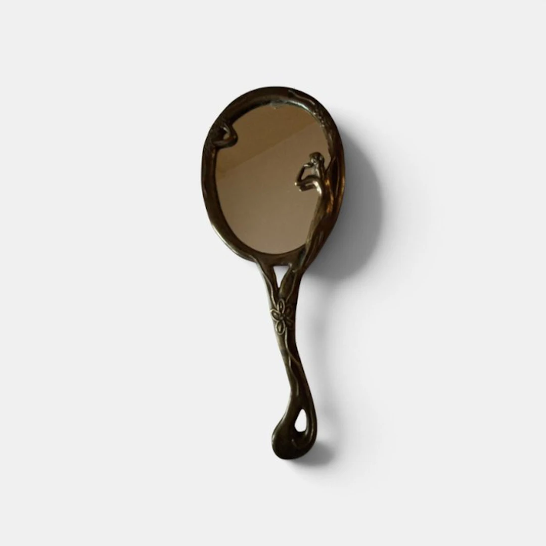 Hand mirror - Bronze - Art Nouveau Mirror