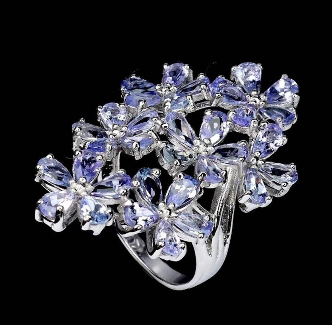 No reserve price - Ring 14K White Gold Plated 925 Sterling Silver - 0.00ct