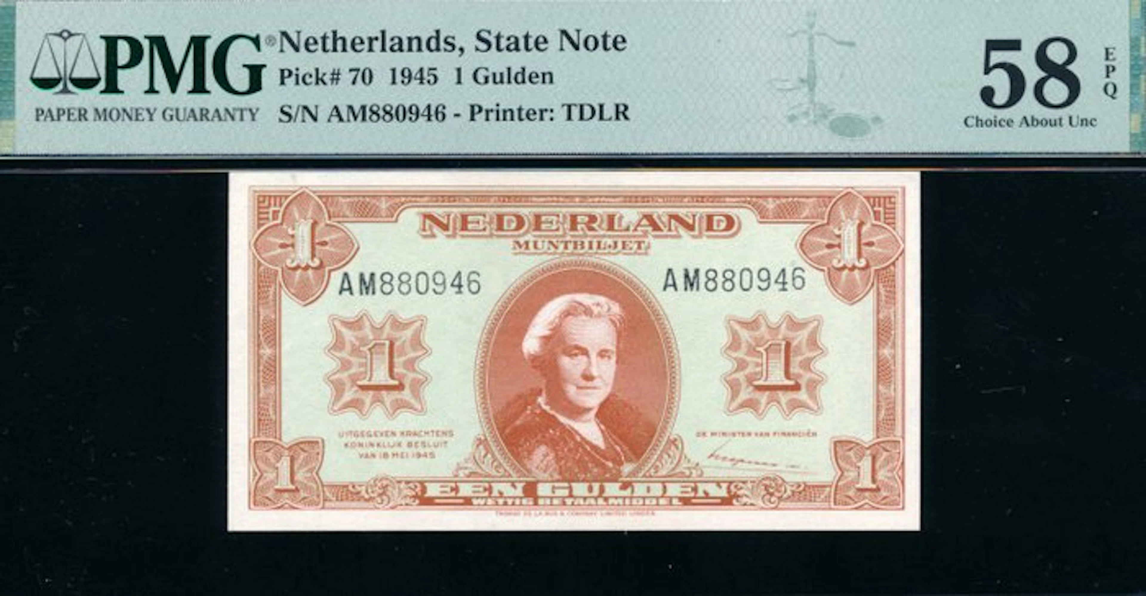 Netherlands. - 1 Gulden - 1945 - Pick 70 / PL6.b (No reserve price)