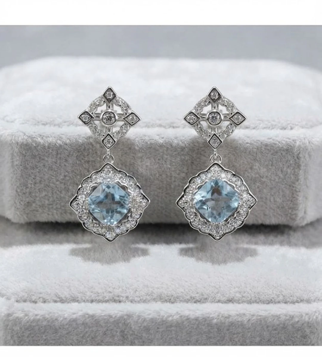 No reserve price - Earrings Silver - 2.80ct. tw. Topaz