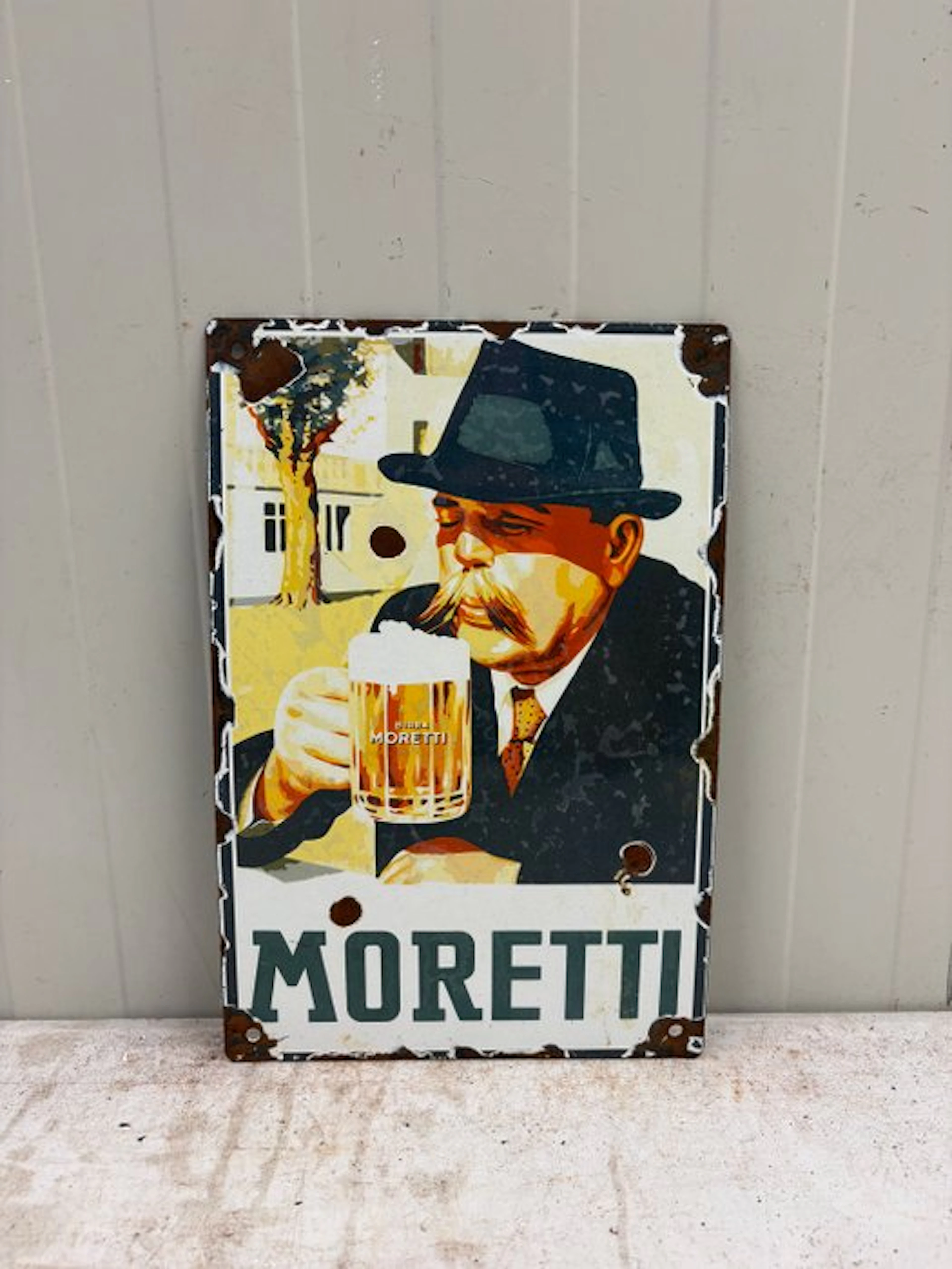 Birra Moretti – Emaille reclamebord – Klassieke...