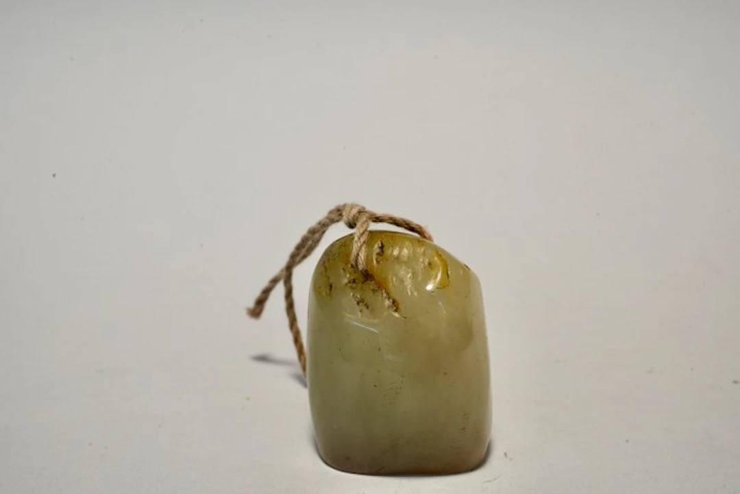 20th Century White Hardstone Seal, Naturally Formed