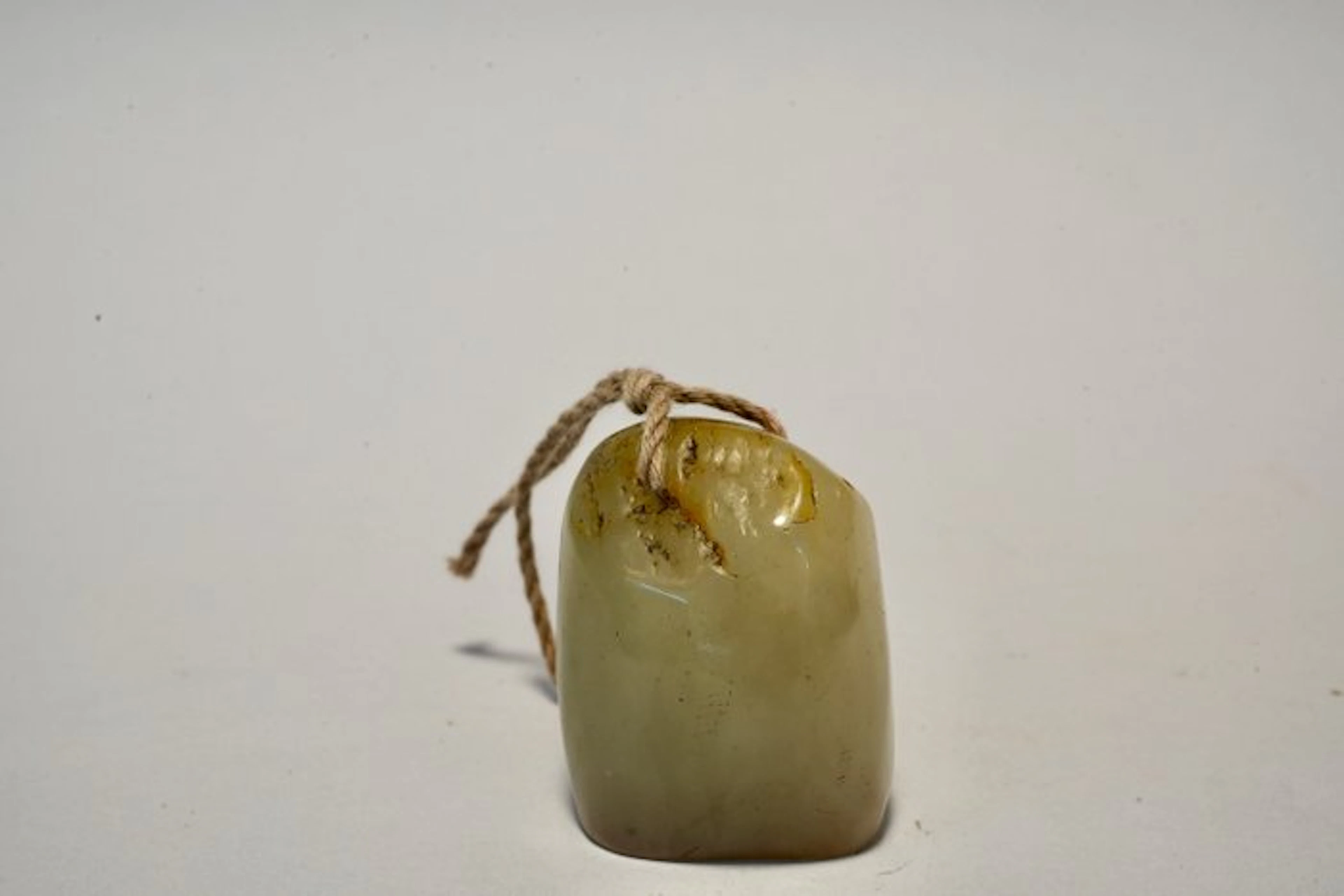 20th Century White Hardstone Seal, Naturally Formed