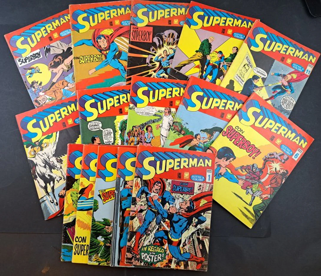 Superman Williams Seconda Serie Completa con Manifesti - 15 Comic - 1972