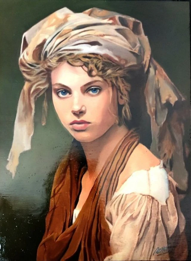 BOYER Marc - LA DAME DE DELFT (original oil painting)