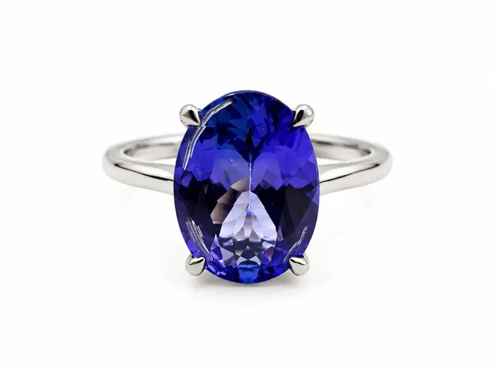 Cocktail ring - 14 kt. White gold - 2.17ct. tw. Tanzanite