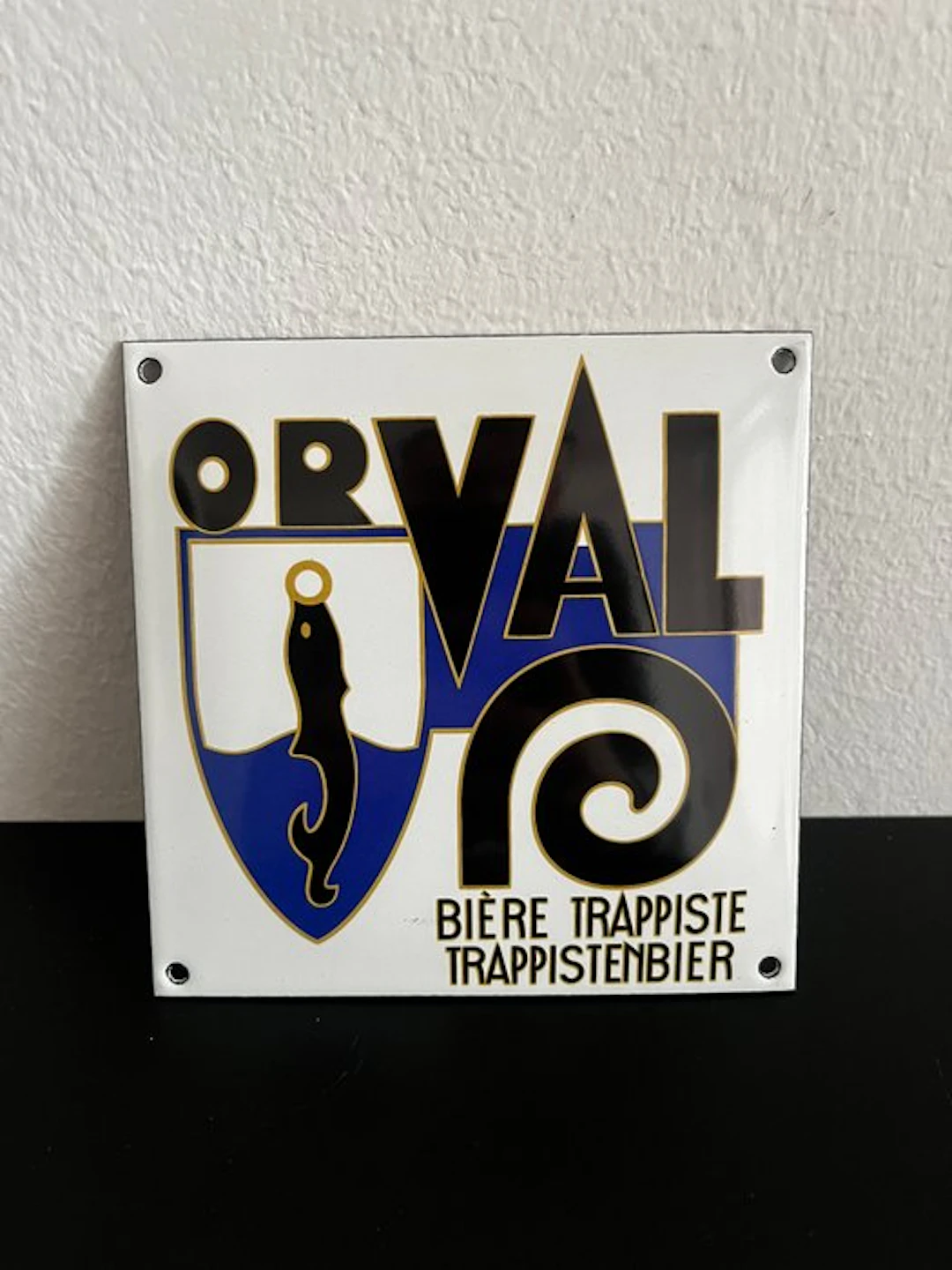 Orval – enamel advertising sign / brewery sign – Trappist beer – approx