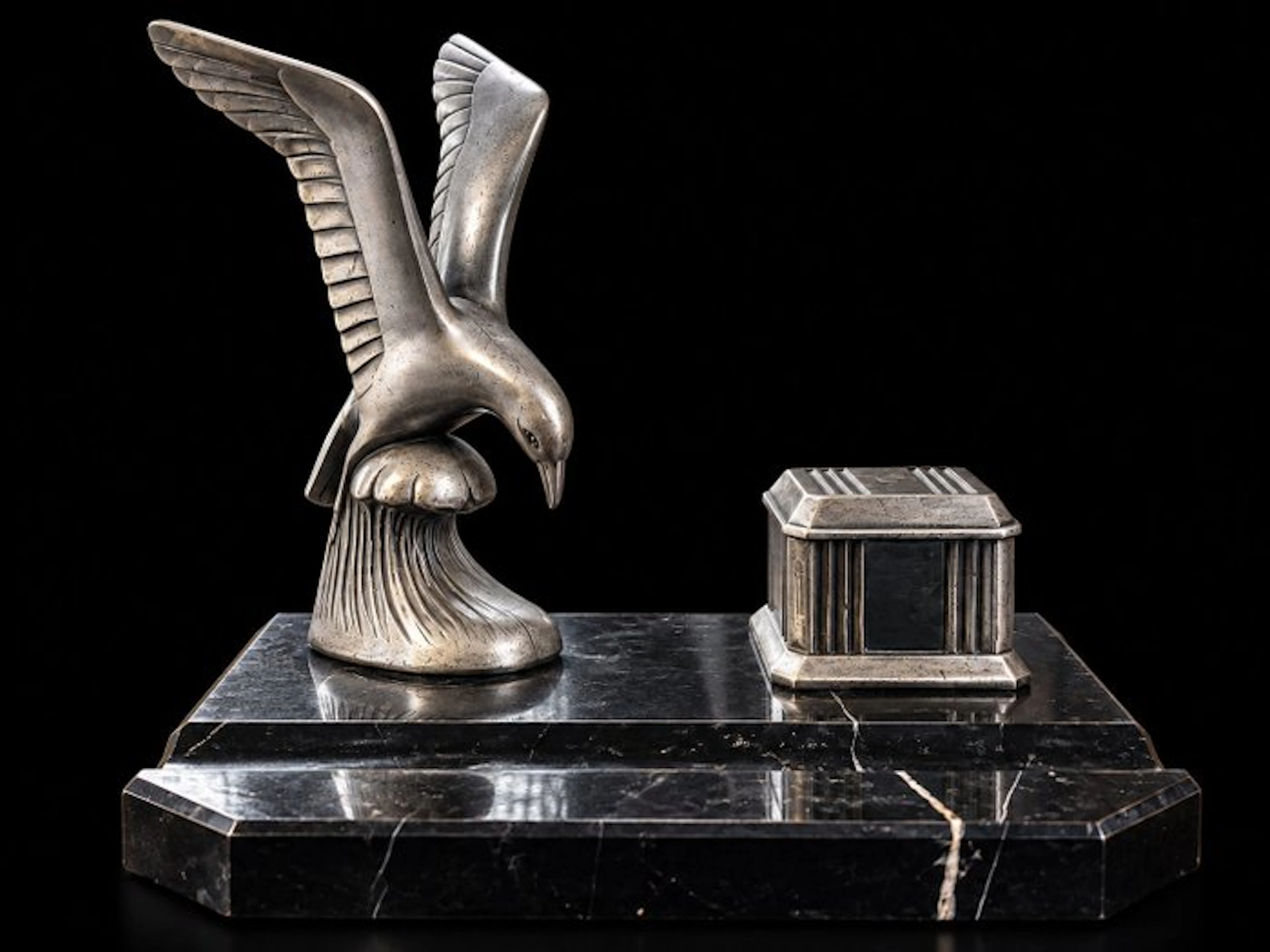 Inkwell - Marble, Spelter