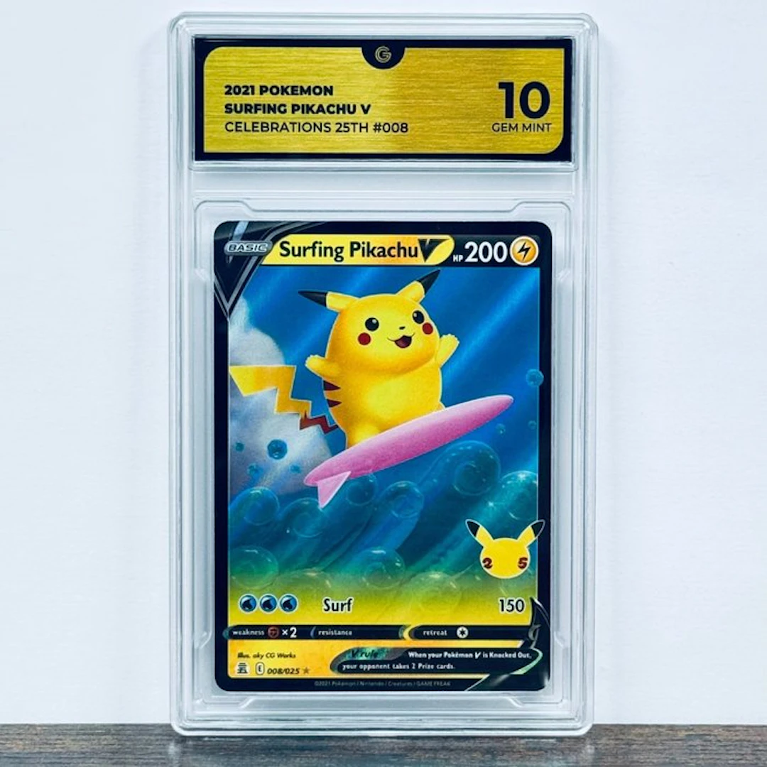 Pokémon Graded card - Surfing Pikachu V 008 – Pokémon - GG 10