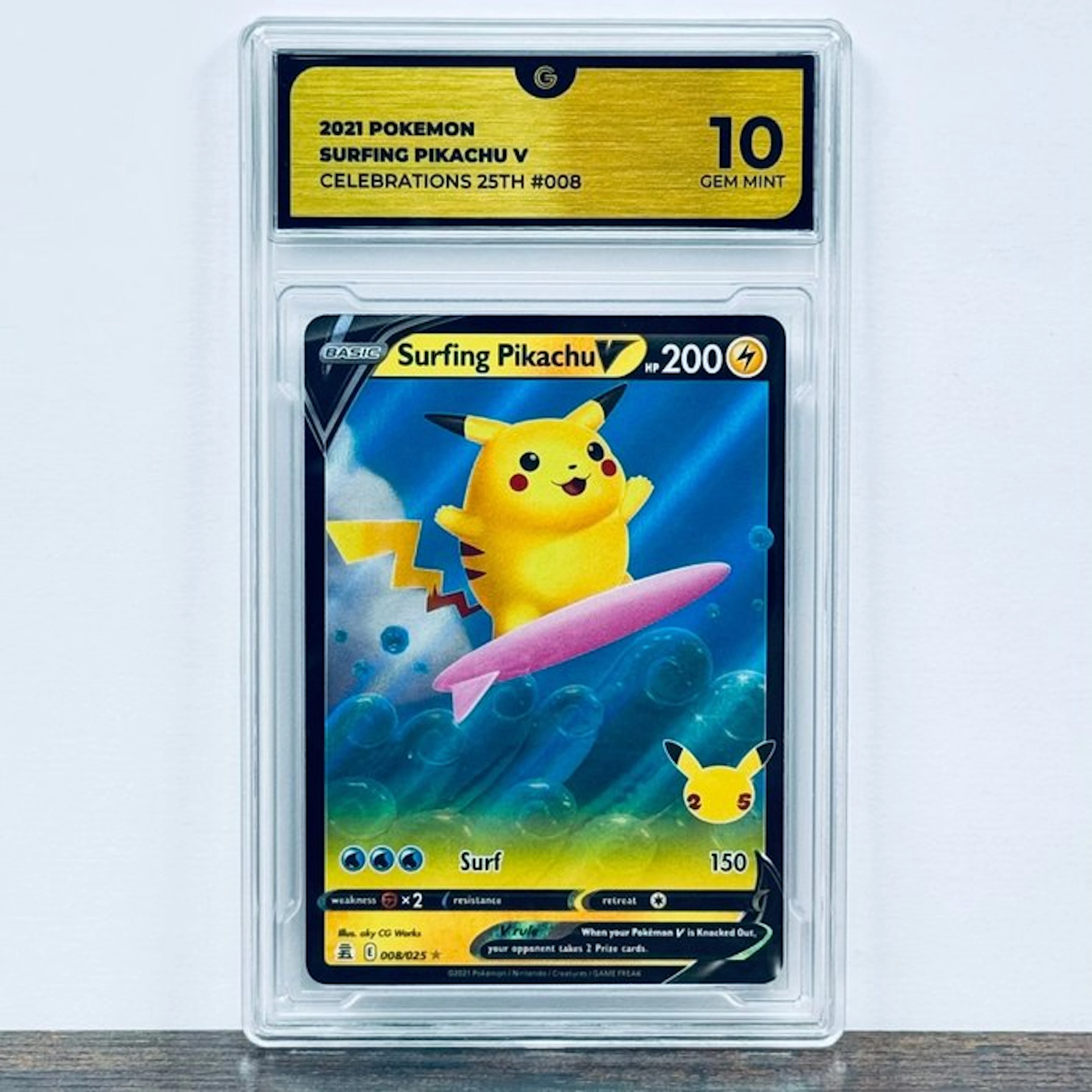 Pokémon Graded card - Surfing Pikachu V 008 – Pokémon - GG 10