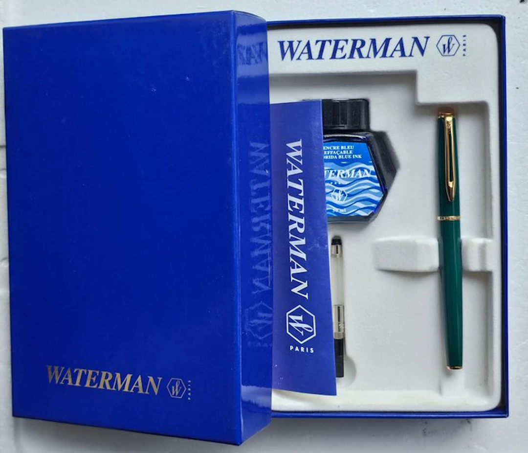 Waterman - Hémisphère vert attributs dorés à l'or fin...