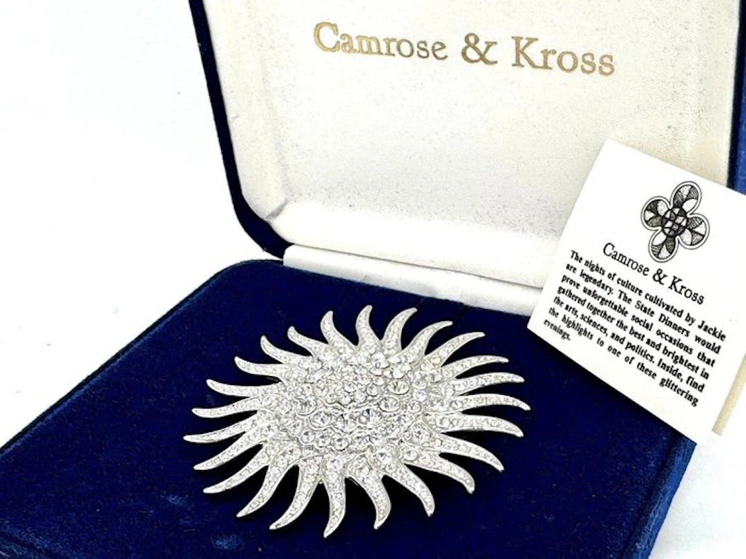 Camrose & Kross - Metal, "Sun King", SWAROVSKI Crystals - Brooch