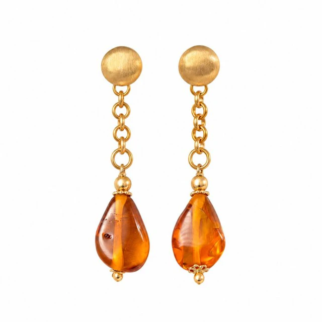 Amber - Silver - Earrings