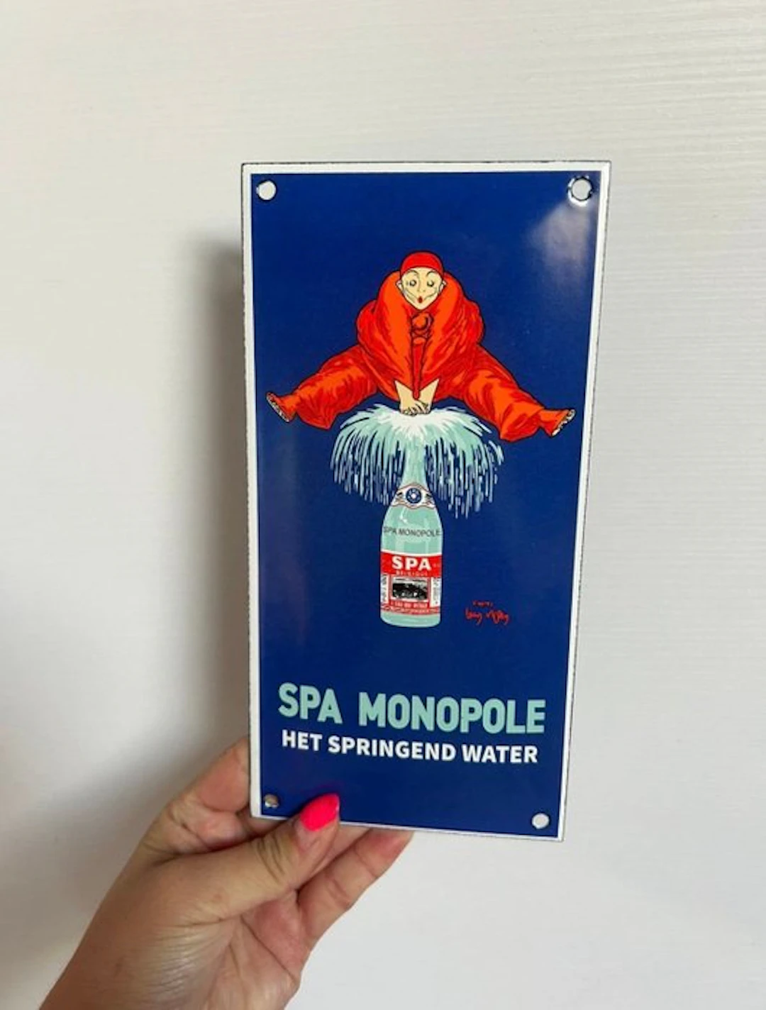 Vintage enamel advertising sign Spa Monopole - Sign - Enamel