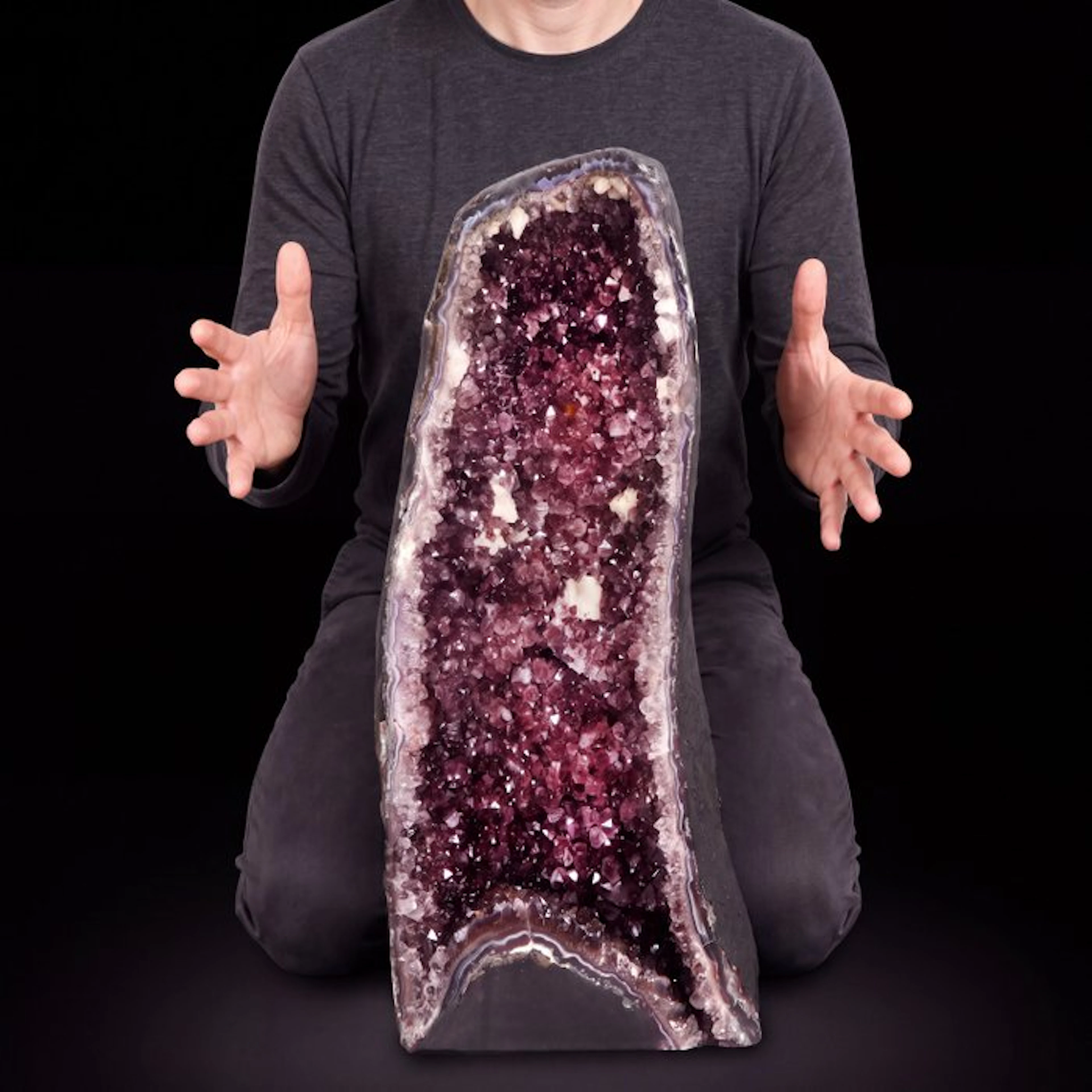 Top Quality - Vivid Amethyst & Agate - 45x20x18 cm - Geode- 18 kg
