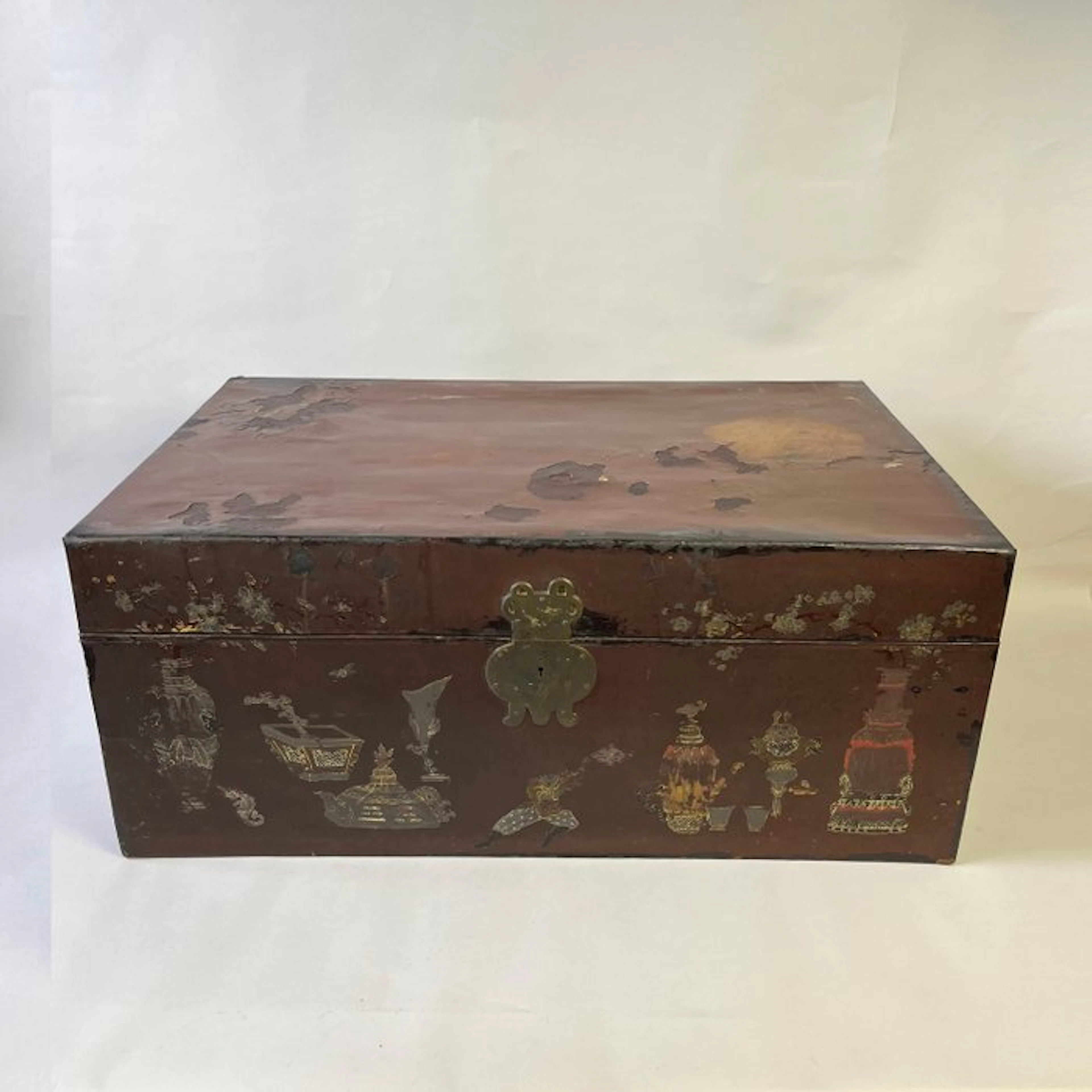 Casket - Lacquering, Wood, Cardboard, Brass - China