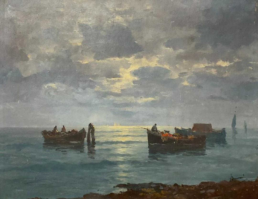 scuola Italiana (XIX-XX) - Paesaggio Marittimo