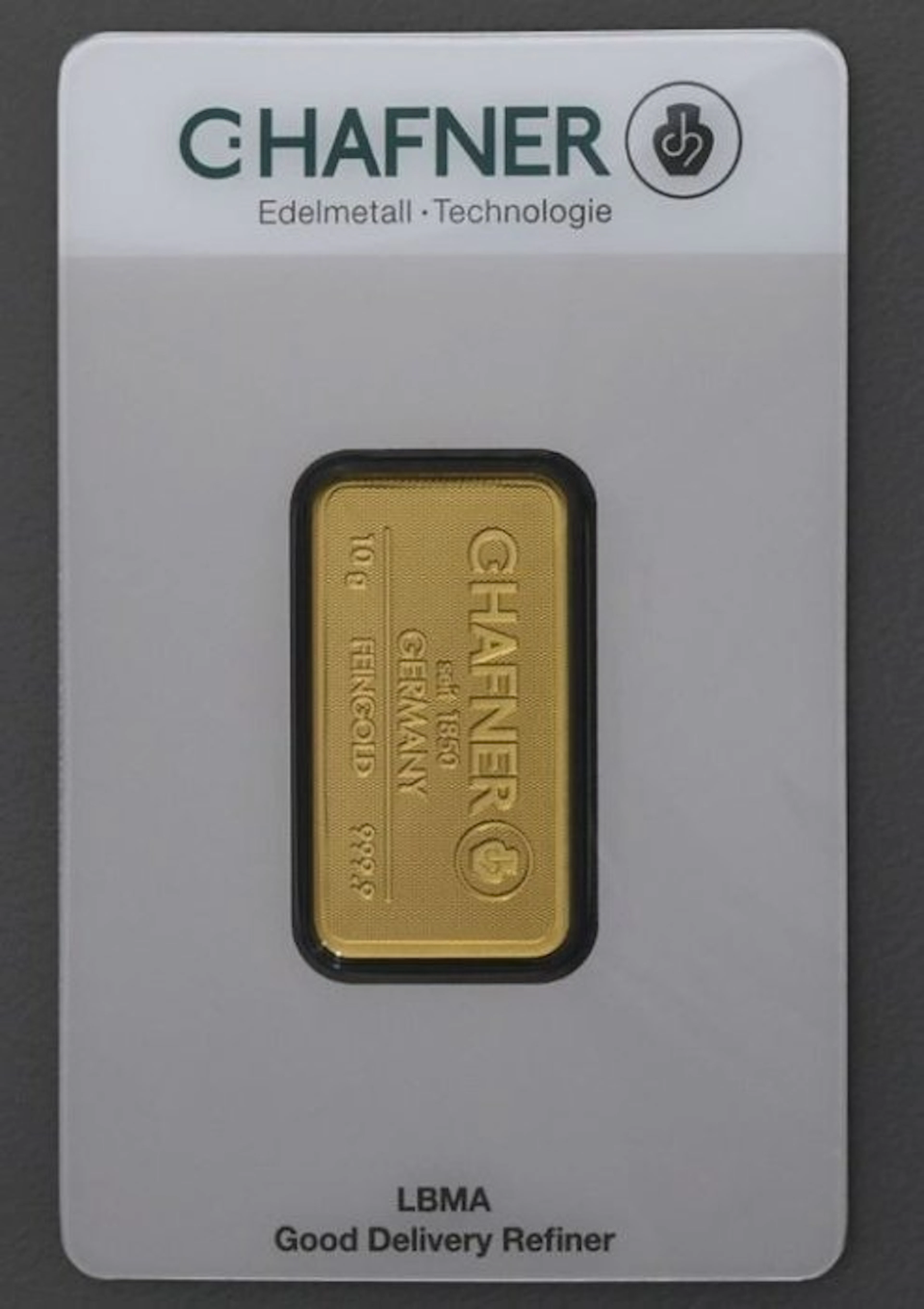 10 grams - Gold .999 - C. Hafner, Germany - Sealed