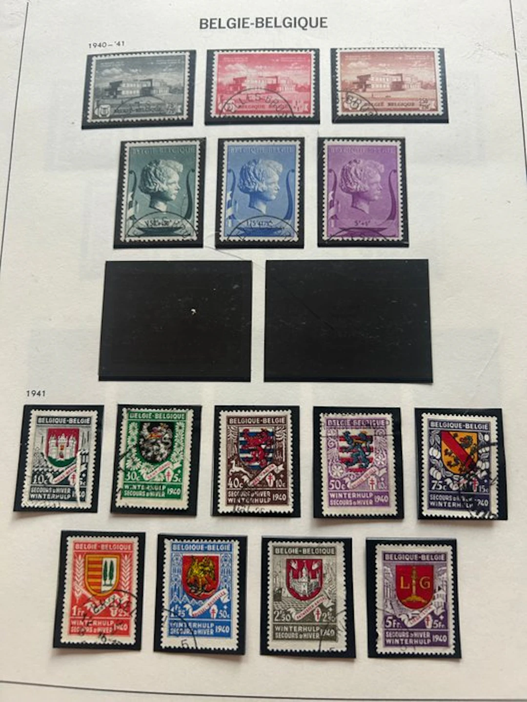 Belgium 1940/1945 - An extensive collection on album pages
