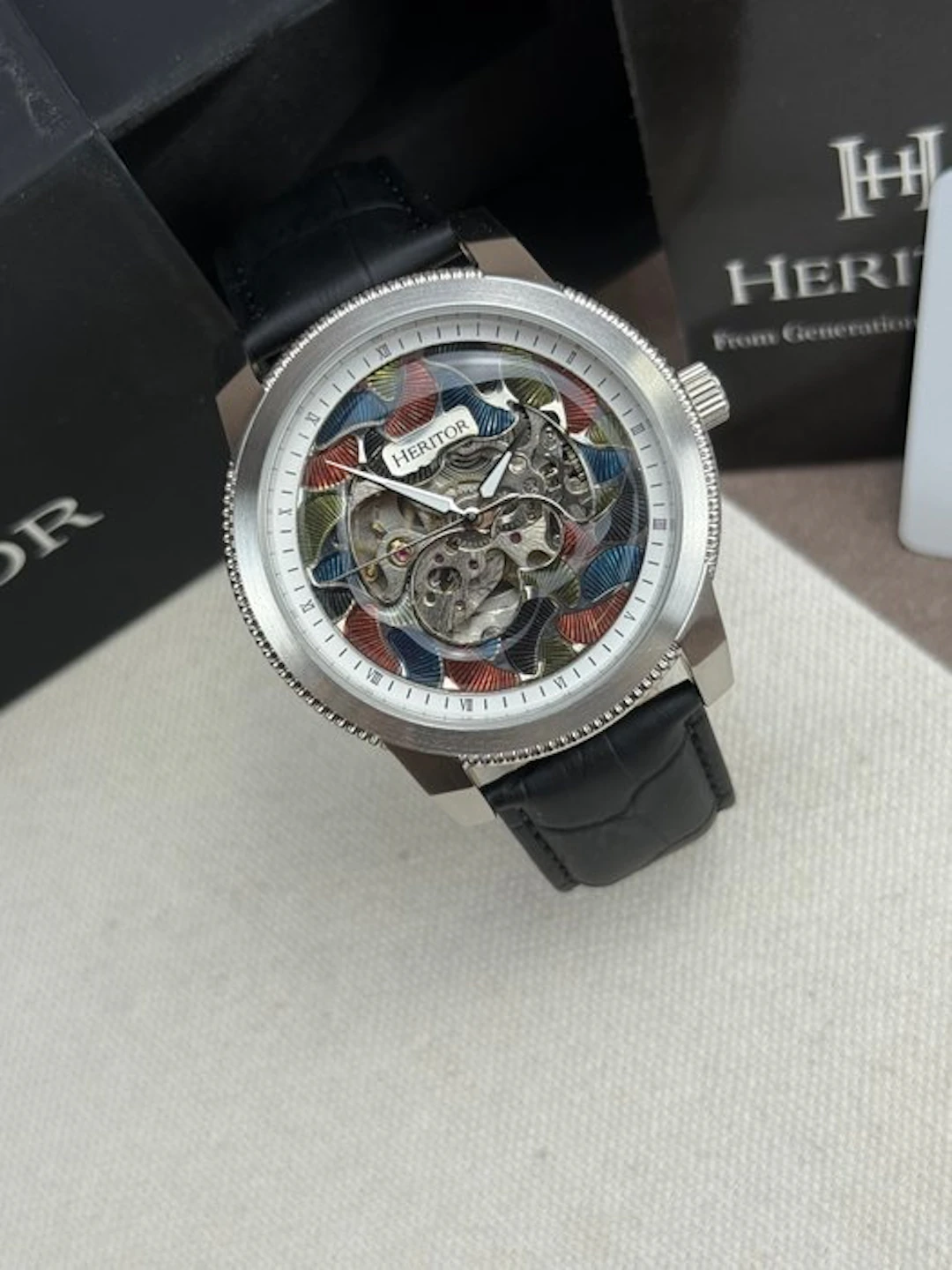 Heritor - Automatic Emmanuel Semi-Skeleton - Silver/Black...