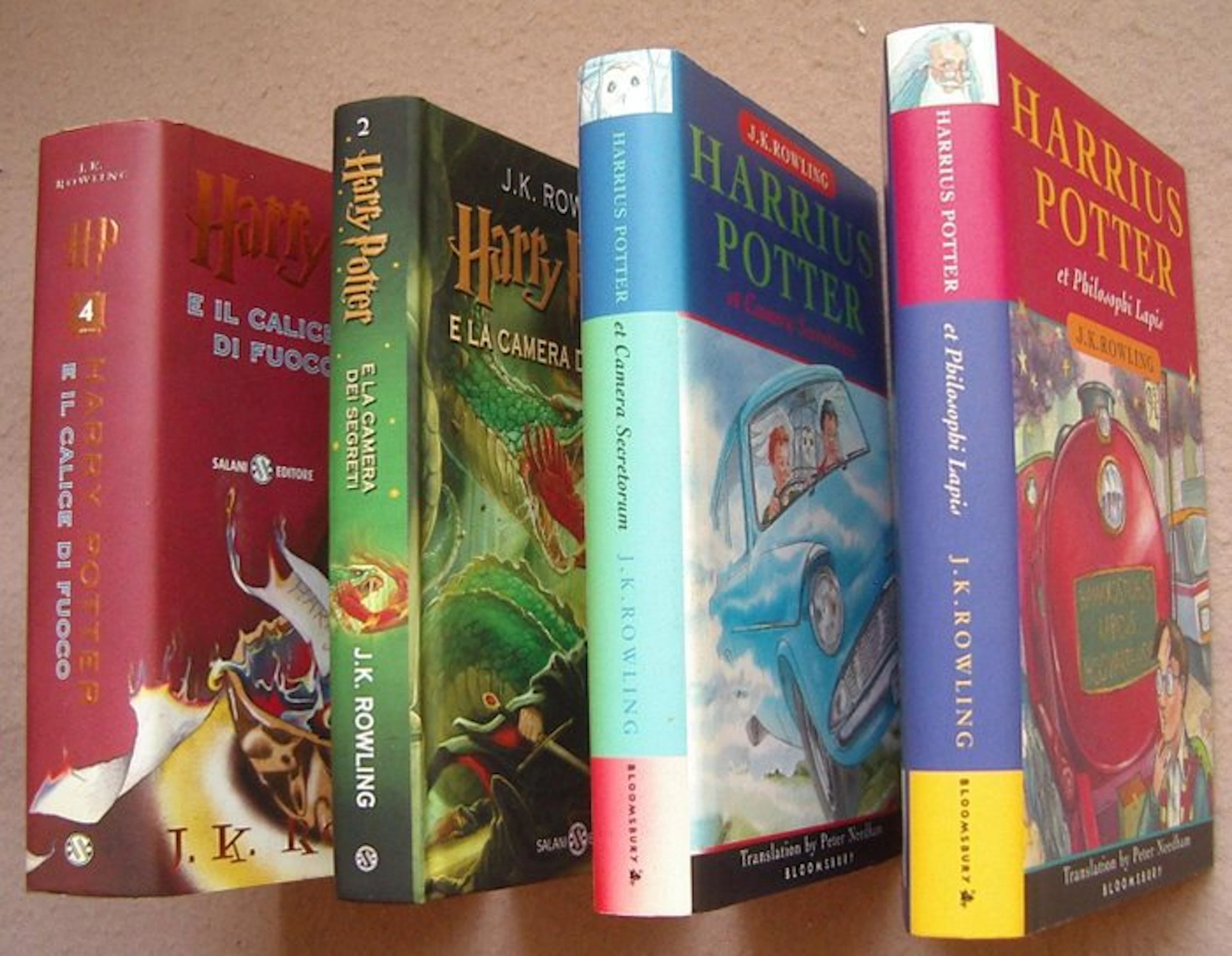 J.K. Rowling - Harry Potter: Two Italian + Two Latin Editions - 1997-2024