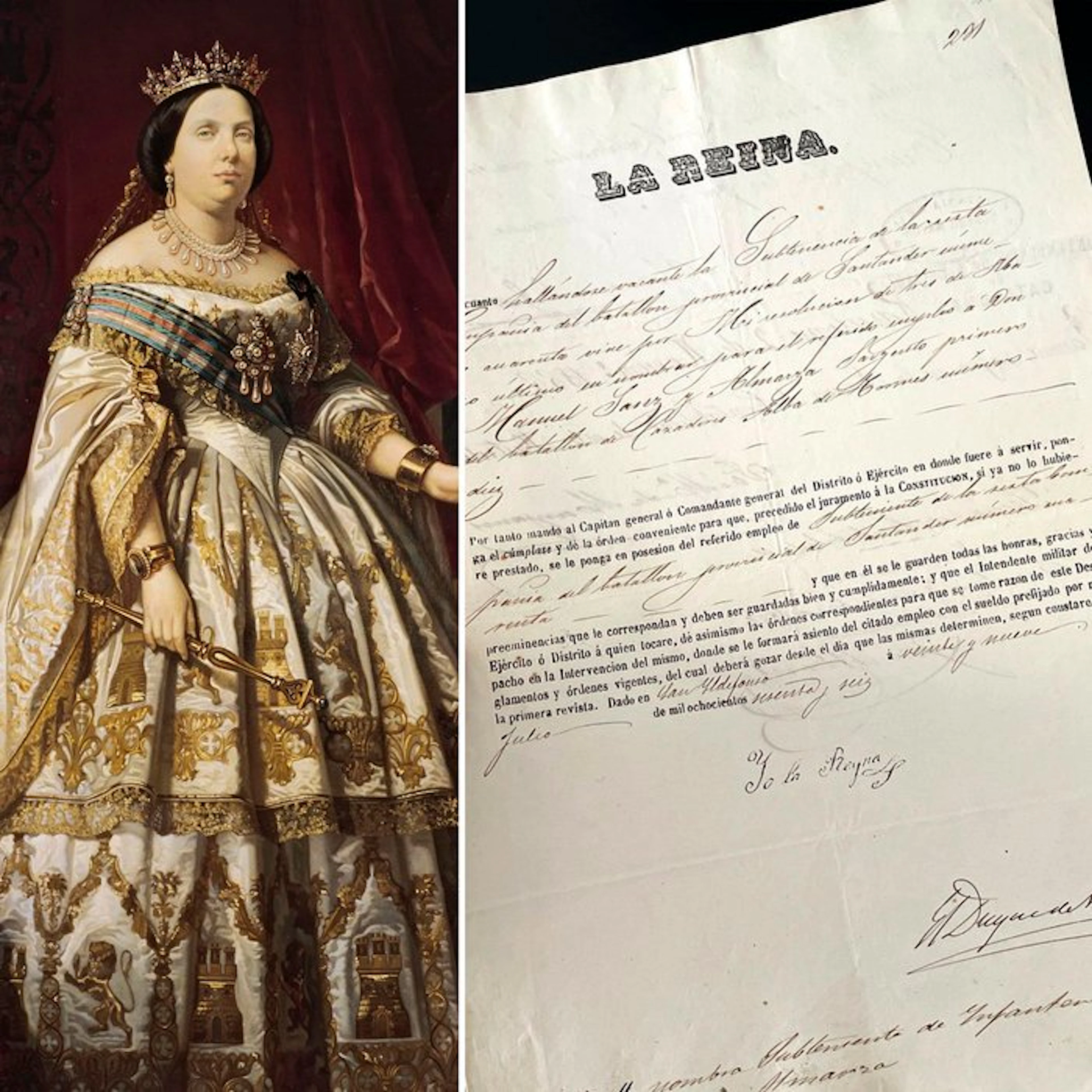 Autógrafo - Firma Reina Isabel II. España. Año 1866 - 1866