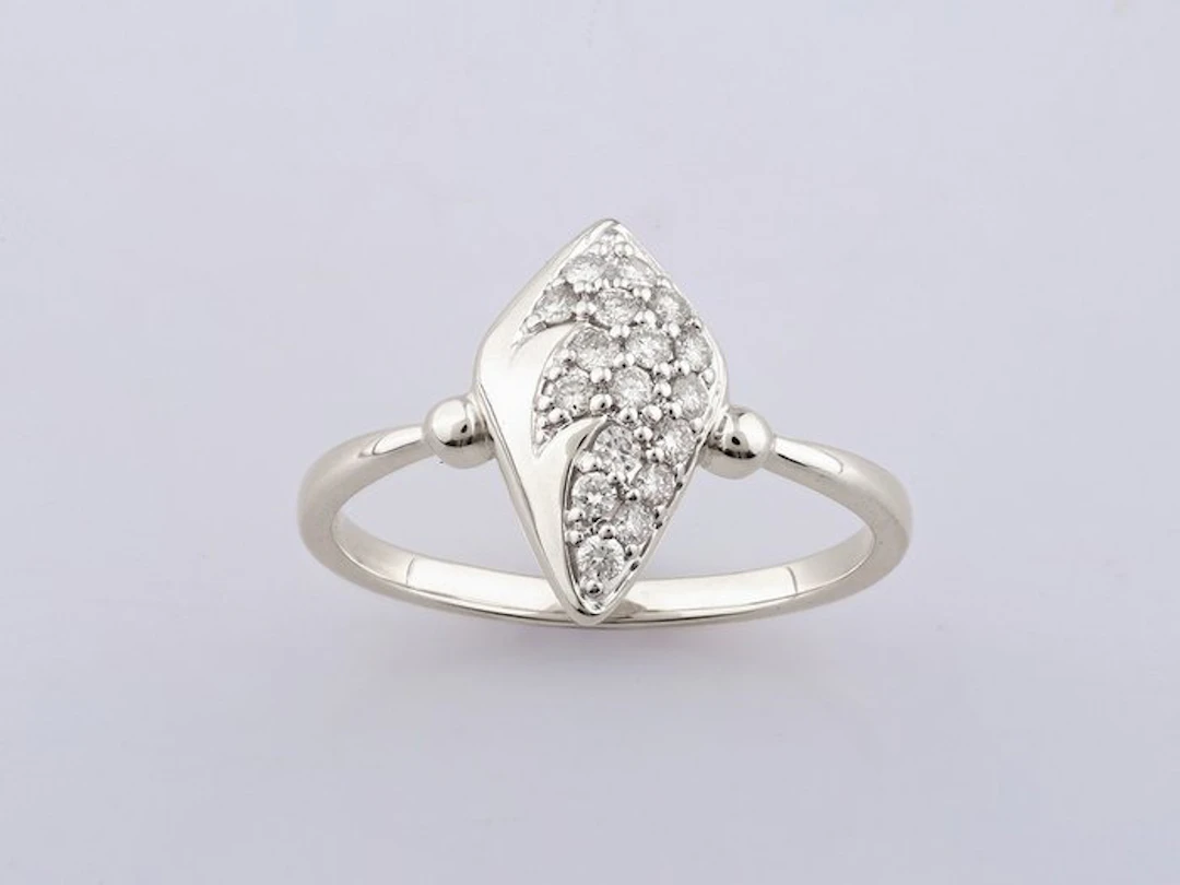 Ring - 14 kt. White gold - 0.21ct. tw. Diamond (Natural)