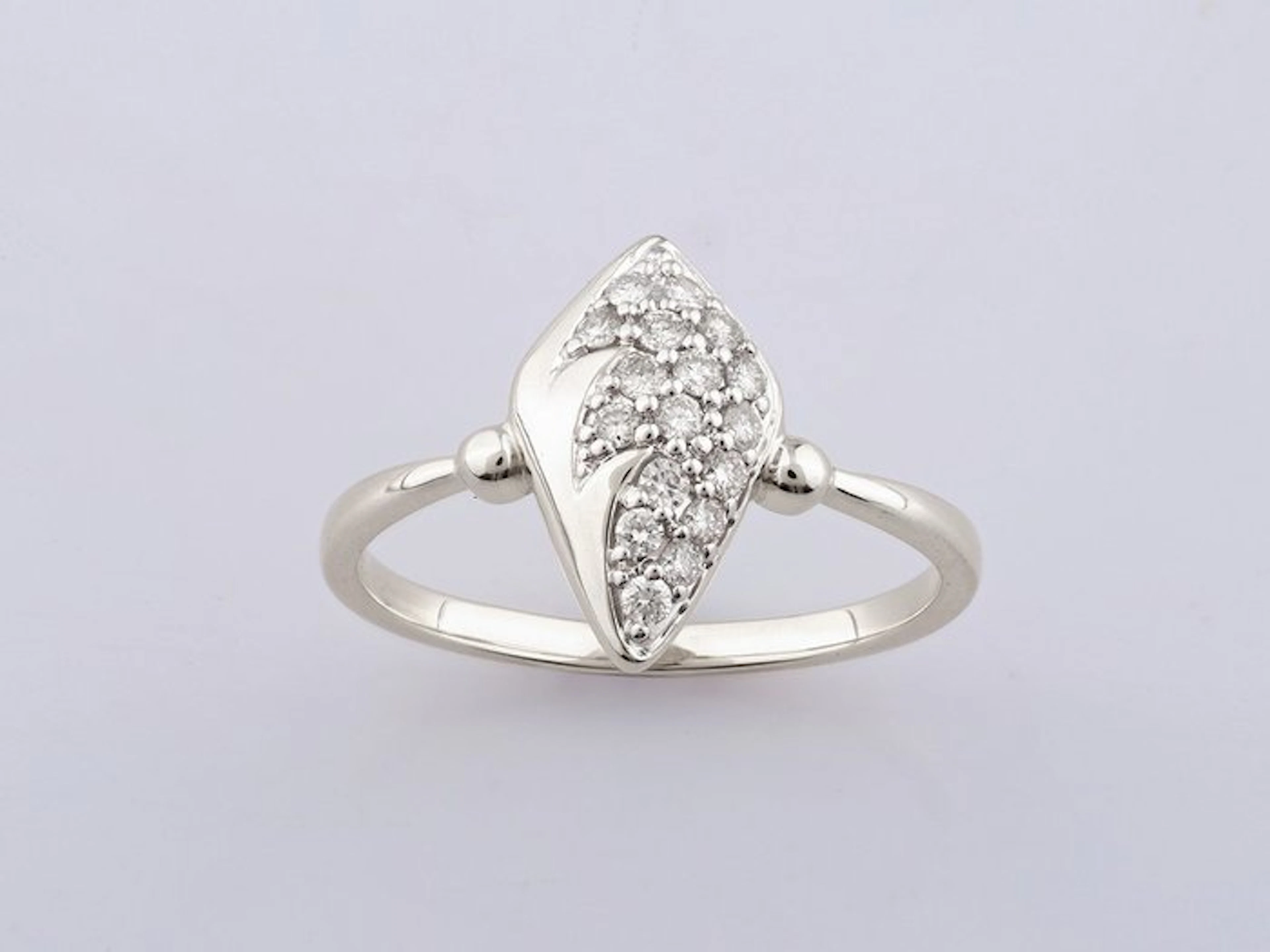 Ring - 14 kt. White gold - 0.21ct. tw. Diamond (Natural)