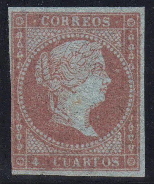 Spain 1855 - Elizabeth II. 4 quarters, red. - Edifil 40
