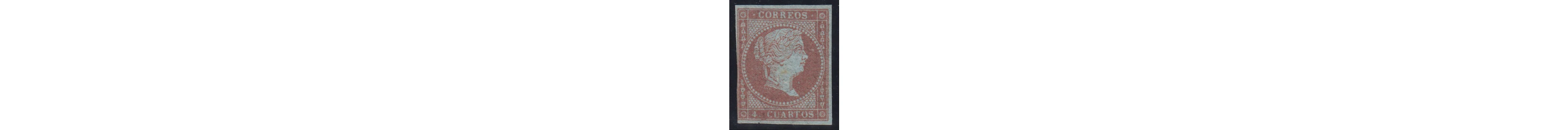 Spain 1855 - Elizabeth II. 4 quarters, red. - Edifil 40