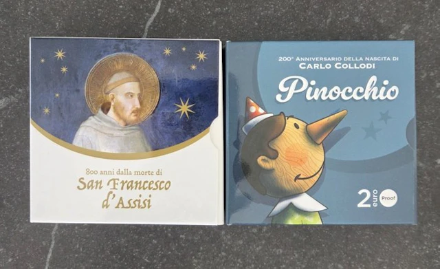 Italy. 2 Euro 2026 "San Francesco d'Assisi" + "Pinocchio"...