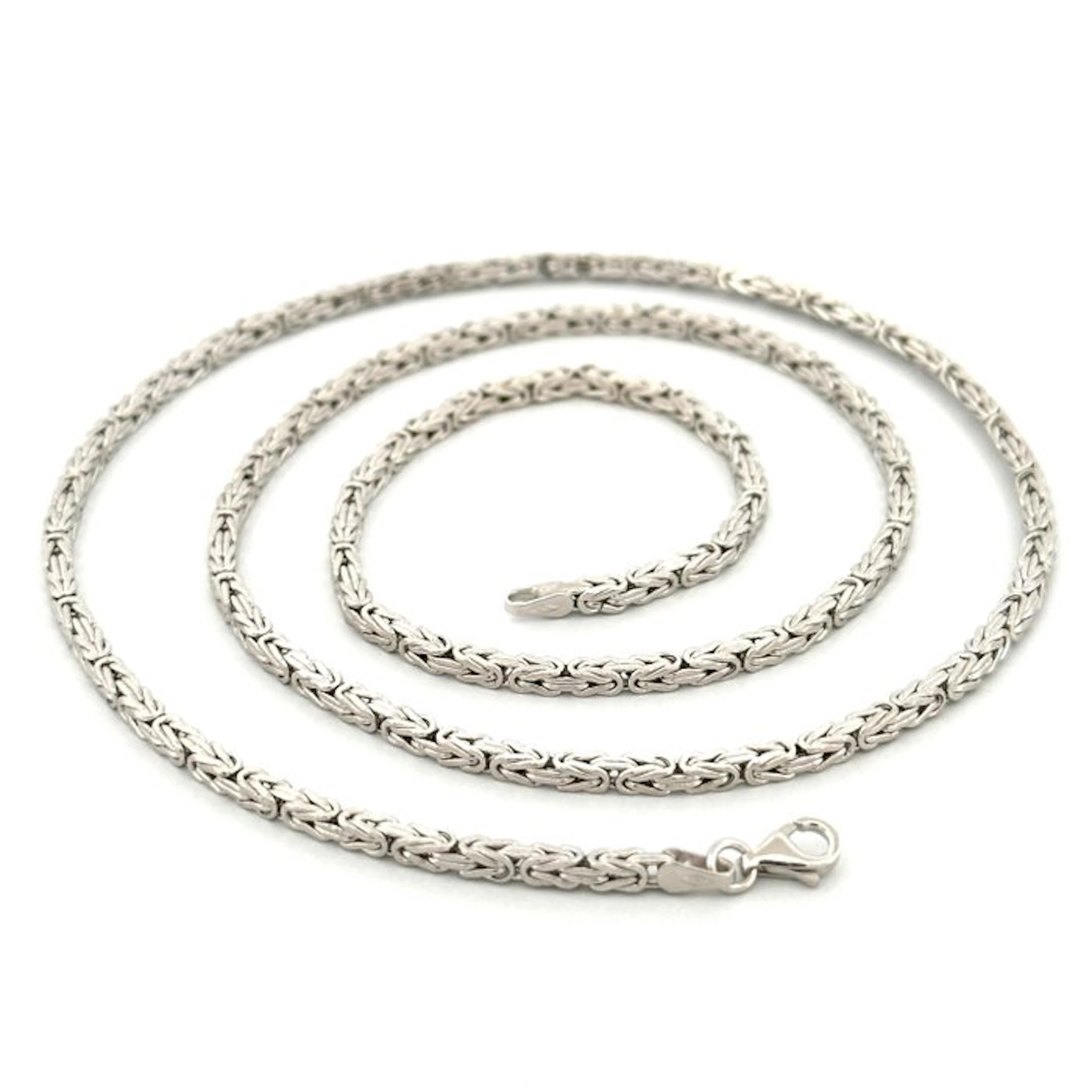 Necklace - 18 kt. White gold - Bizantina - 60 cm
