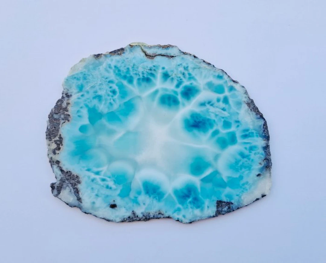 Larimar Slice - Height: 8 cm - Width: 10 cm- 60 g - (1)