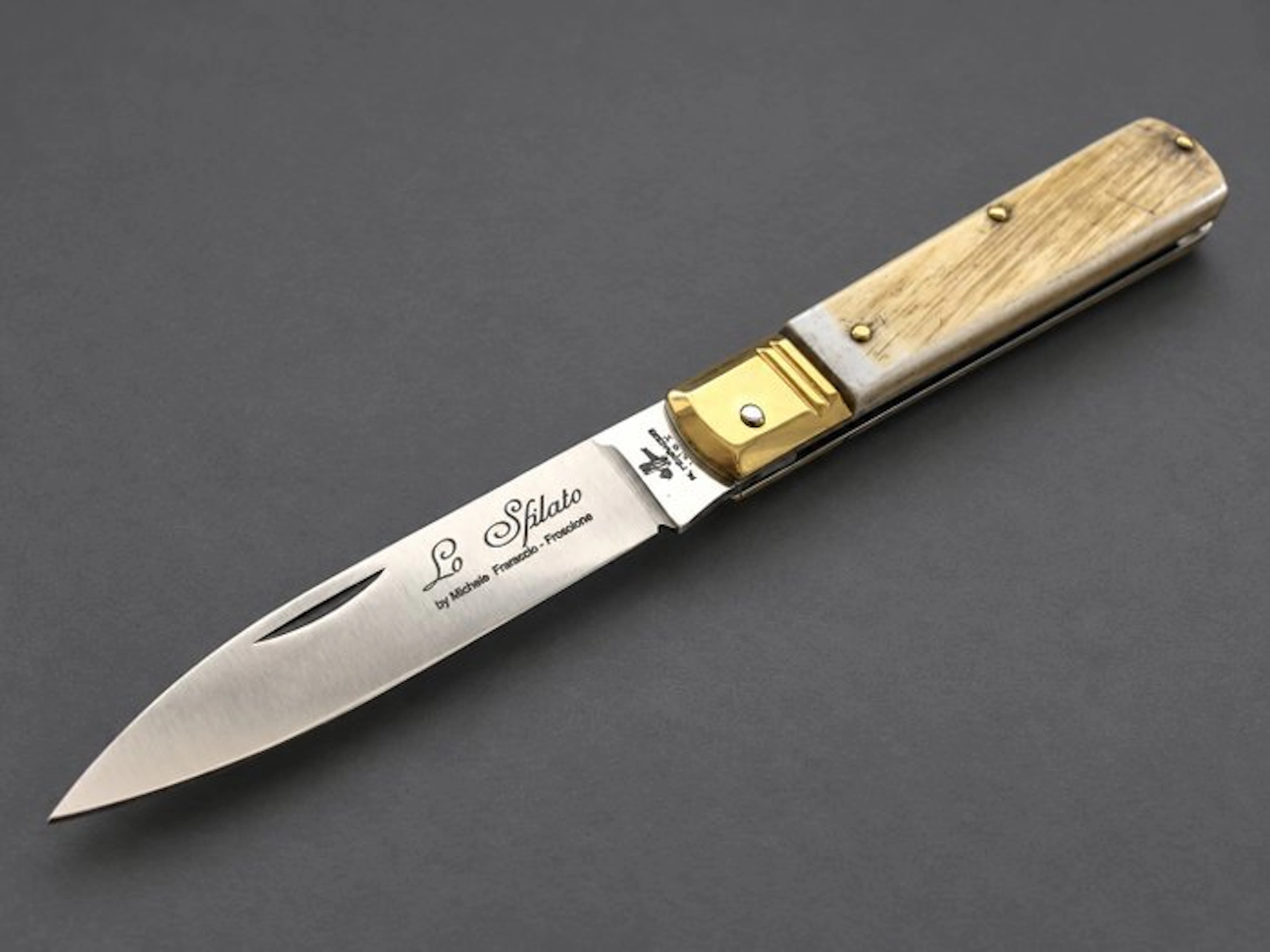 Fraraccio Coltello Lo Sfilato 17 cm Corno Antico Lama...