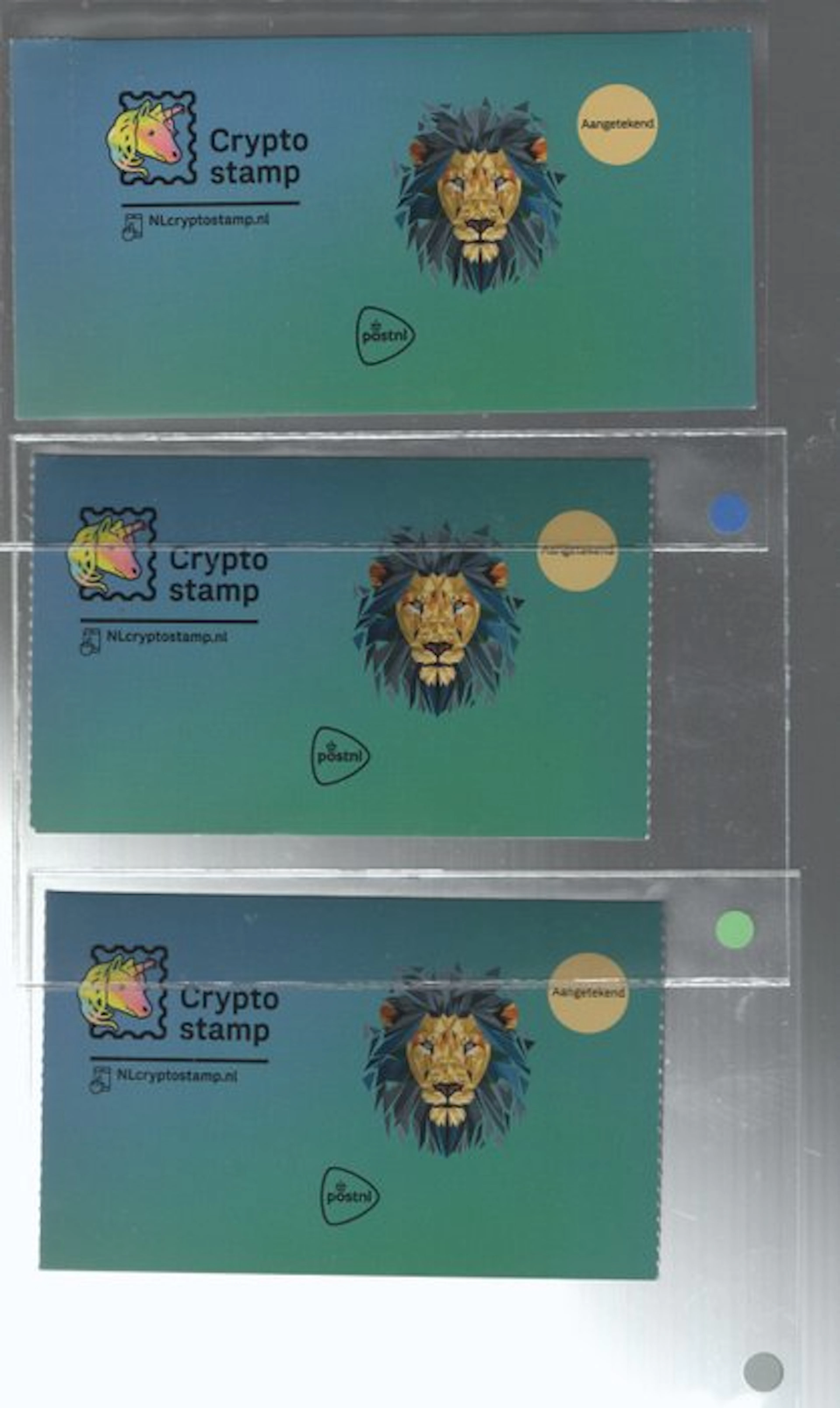 Netherlands 2023 - Netherlands 2023. Crypto stamps black, green and blue.