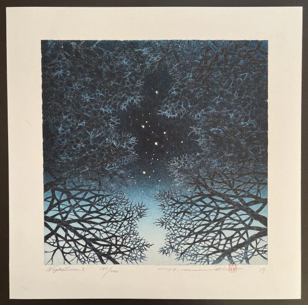 SOLD OUT: Night scene 3 - Hajime Namiki 並木一 (b 1947) - Japan (No reserve price)