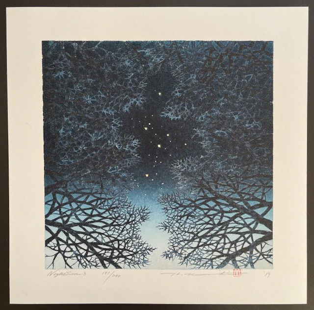 SOLD OUT: Night scene 3 - Hajime Namiki 並木一 (b 1947) - Japan (No reserve price)