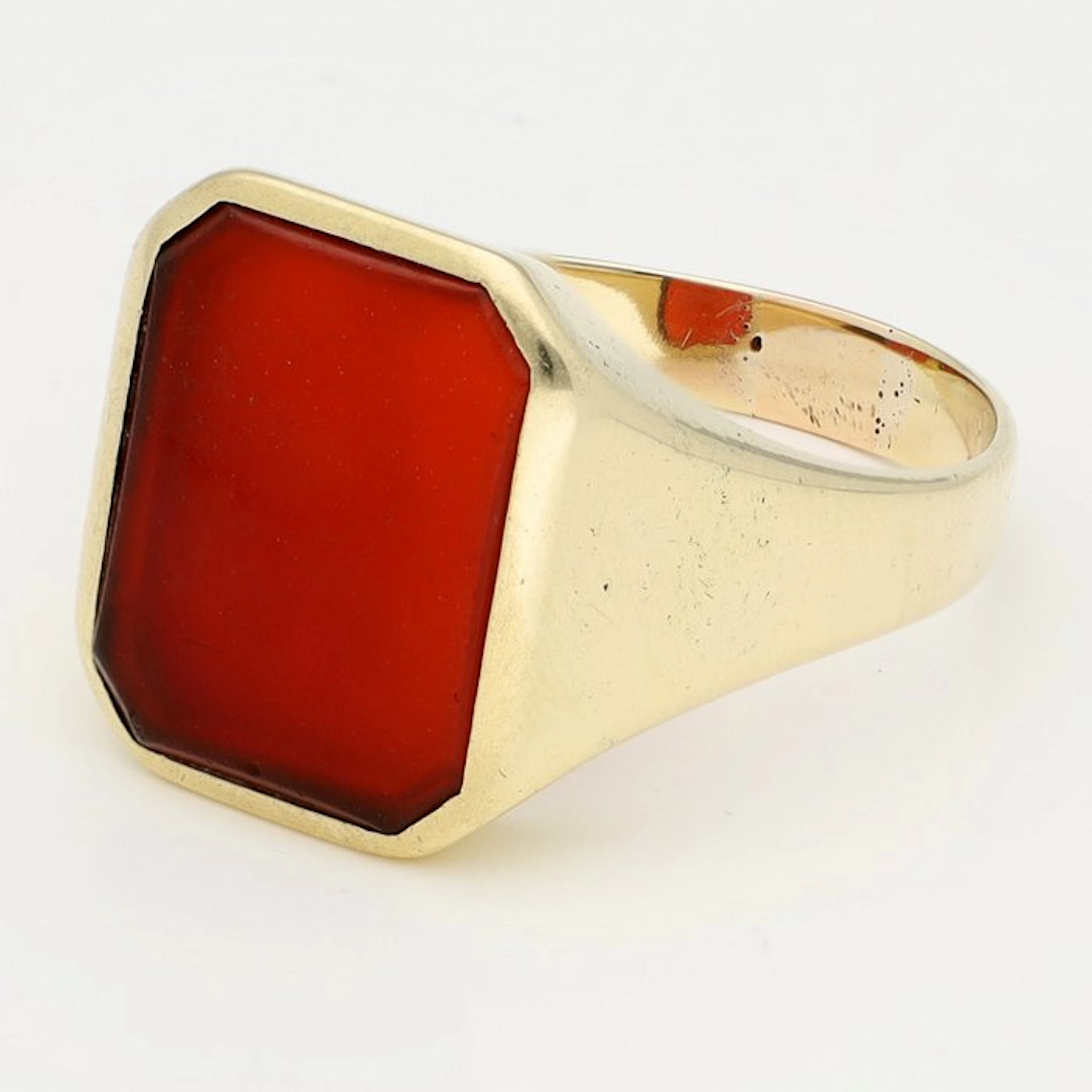 Signet ring - 14 kt. Yellow gold Carnelian