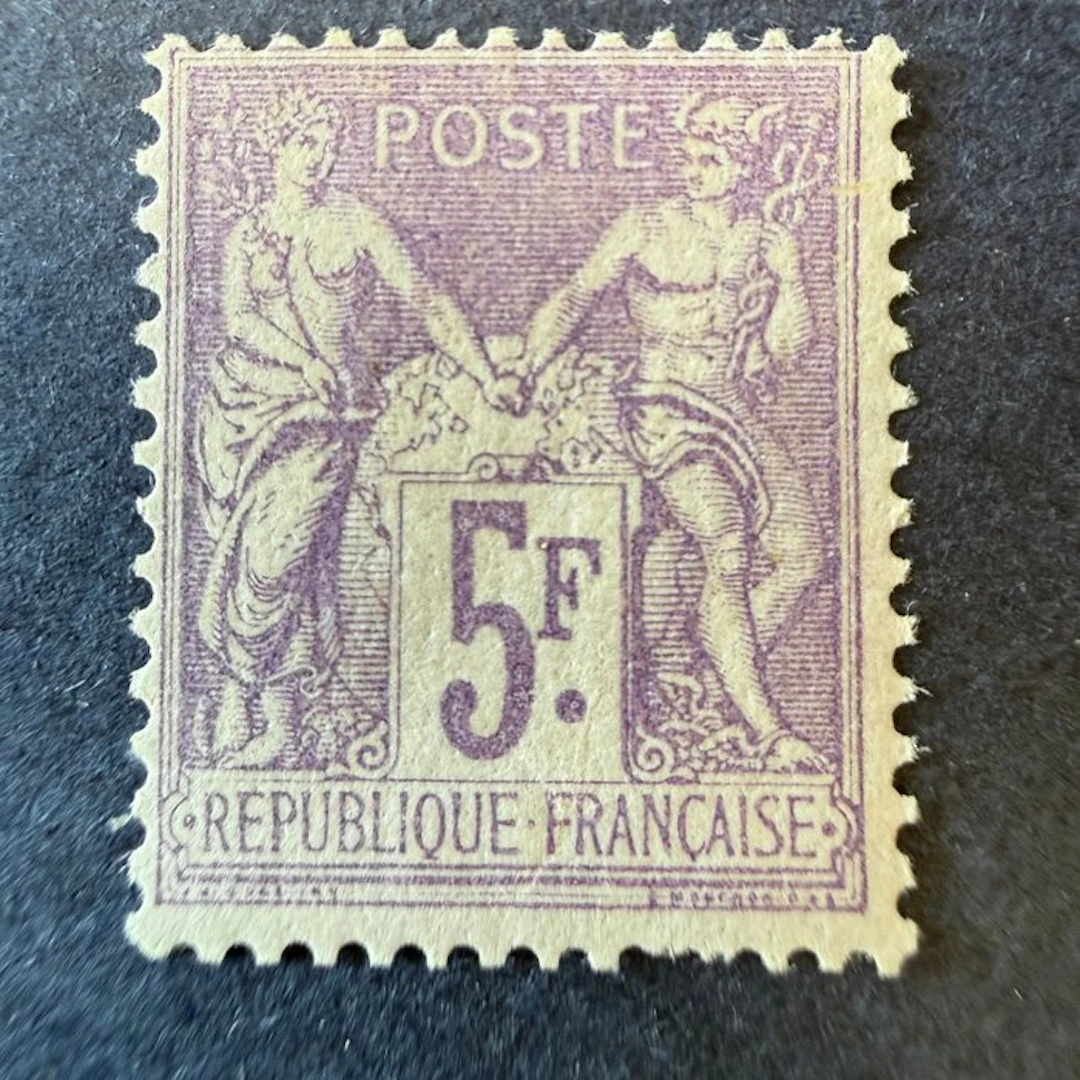 France - Yvert 95 "Sage 5fr violet" mint * with hinge. Value: 650 euros.