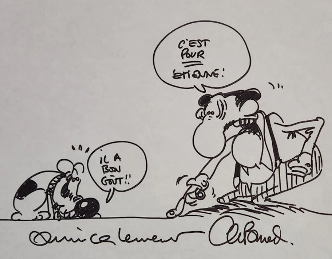 Binet - 1 Original drawing - Les Bidochon