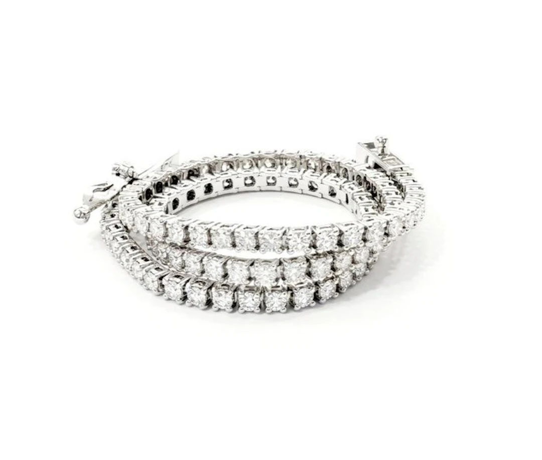 Tennis bracelet - 18 kt. White gold - 1.45ct. tw. Diamond (Natural)