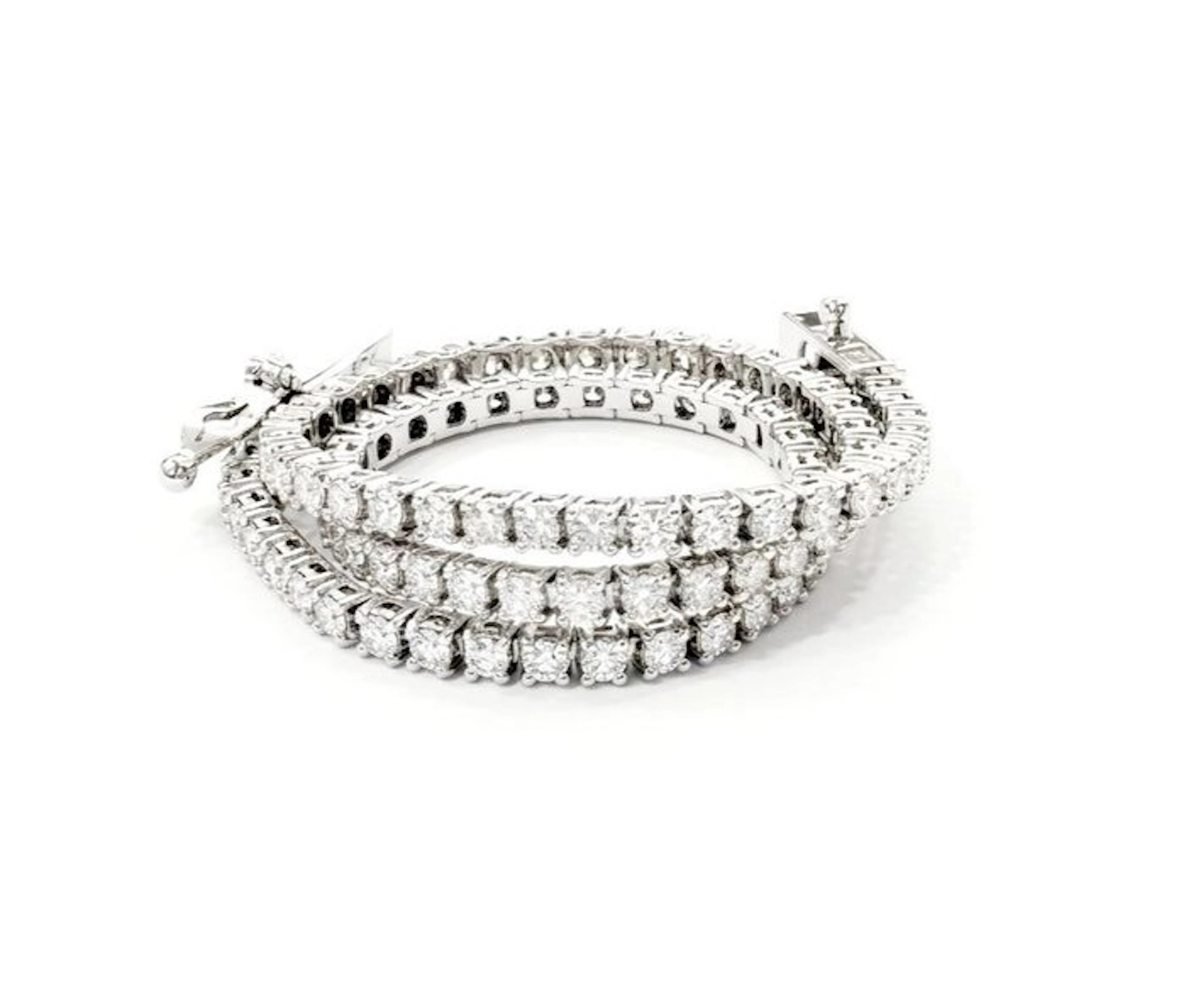 Tennis bracelet - 18 kt. White gold - 1.45ct. tw. Diamond (Natural)