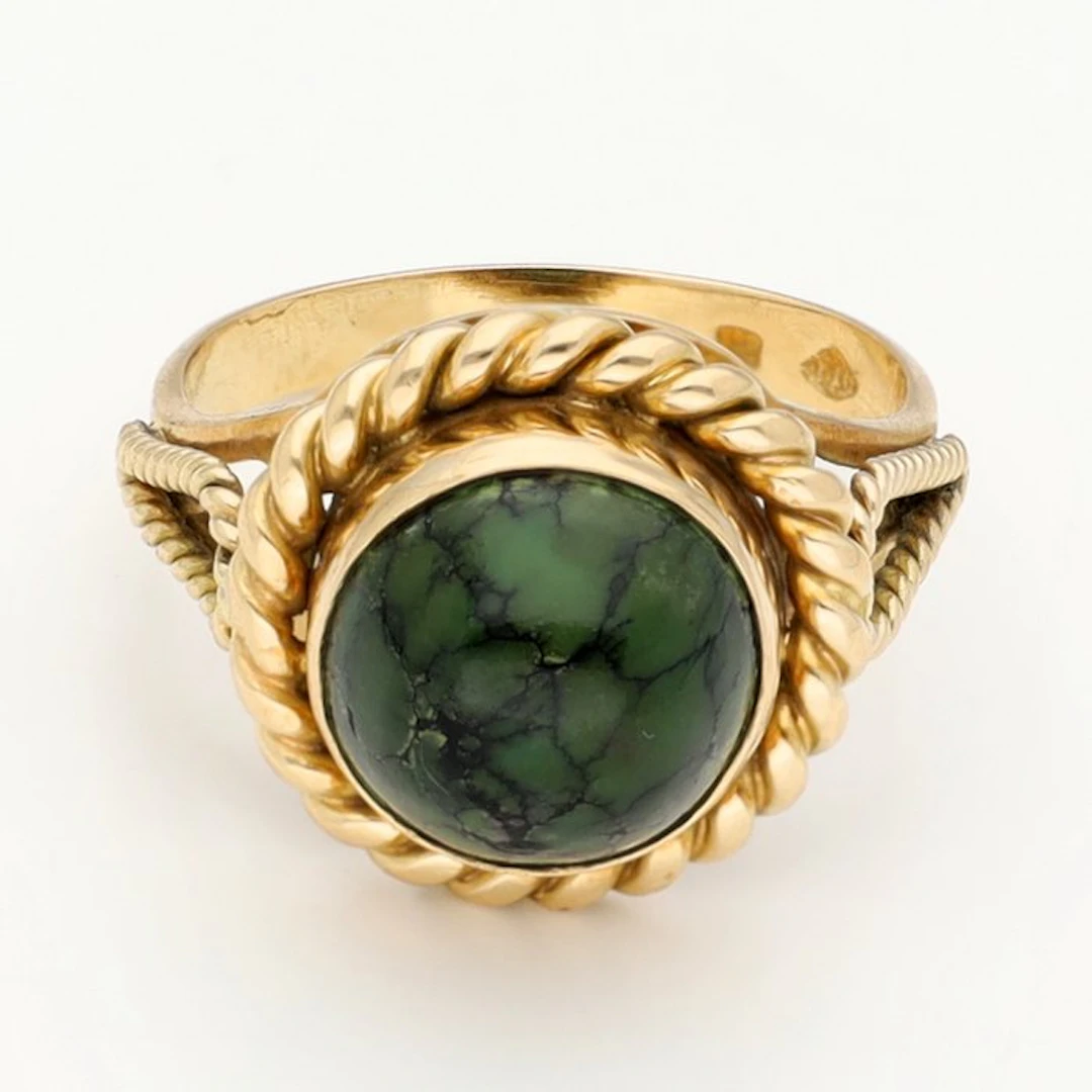 Ring - 18 kt. Yellow gold Turquoise