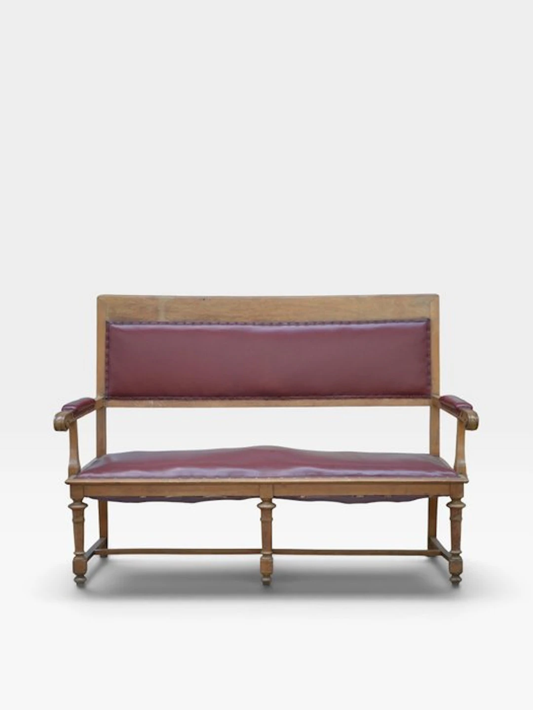 Bench - Wood, Metal, faux leather - bench-style sofa