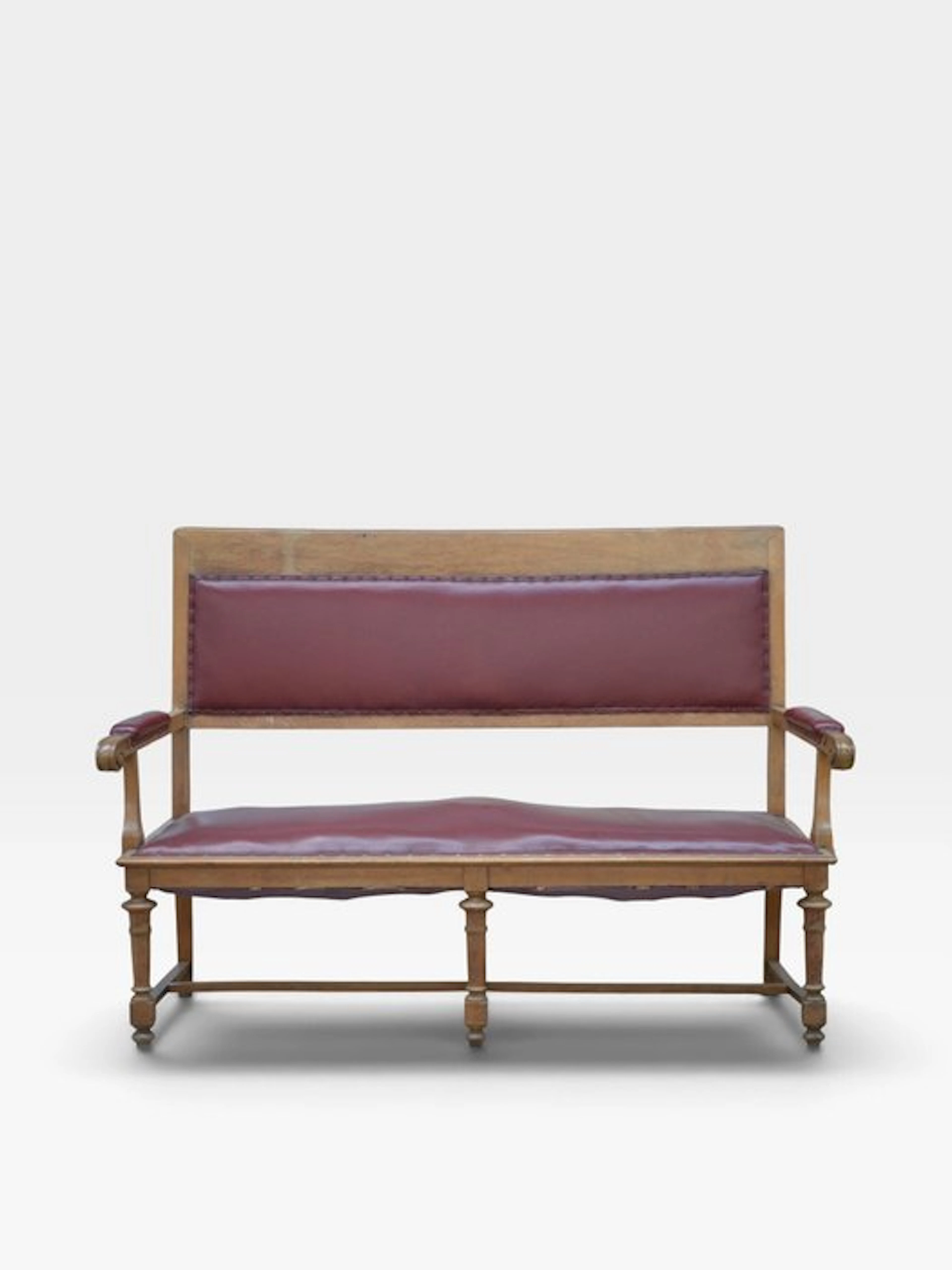 Bench - Wood, Metal, faux leather - bench-style sofa