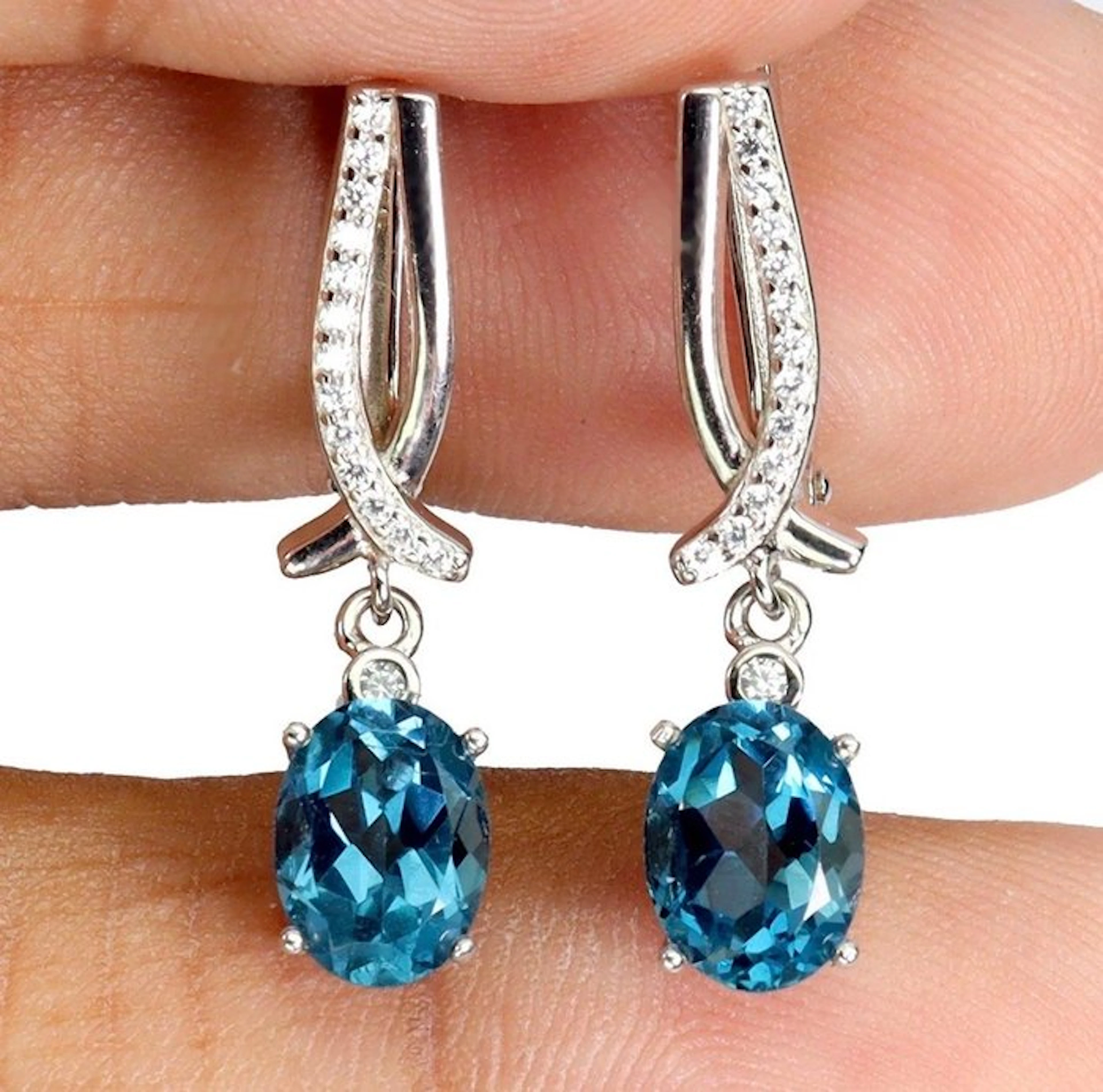 No reserve price - Earrings 14K White Gold Plated 925 Silver - 0.00ct