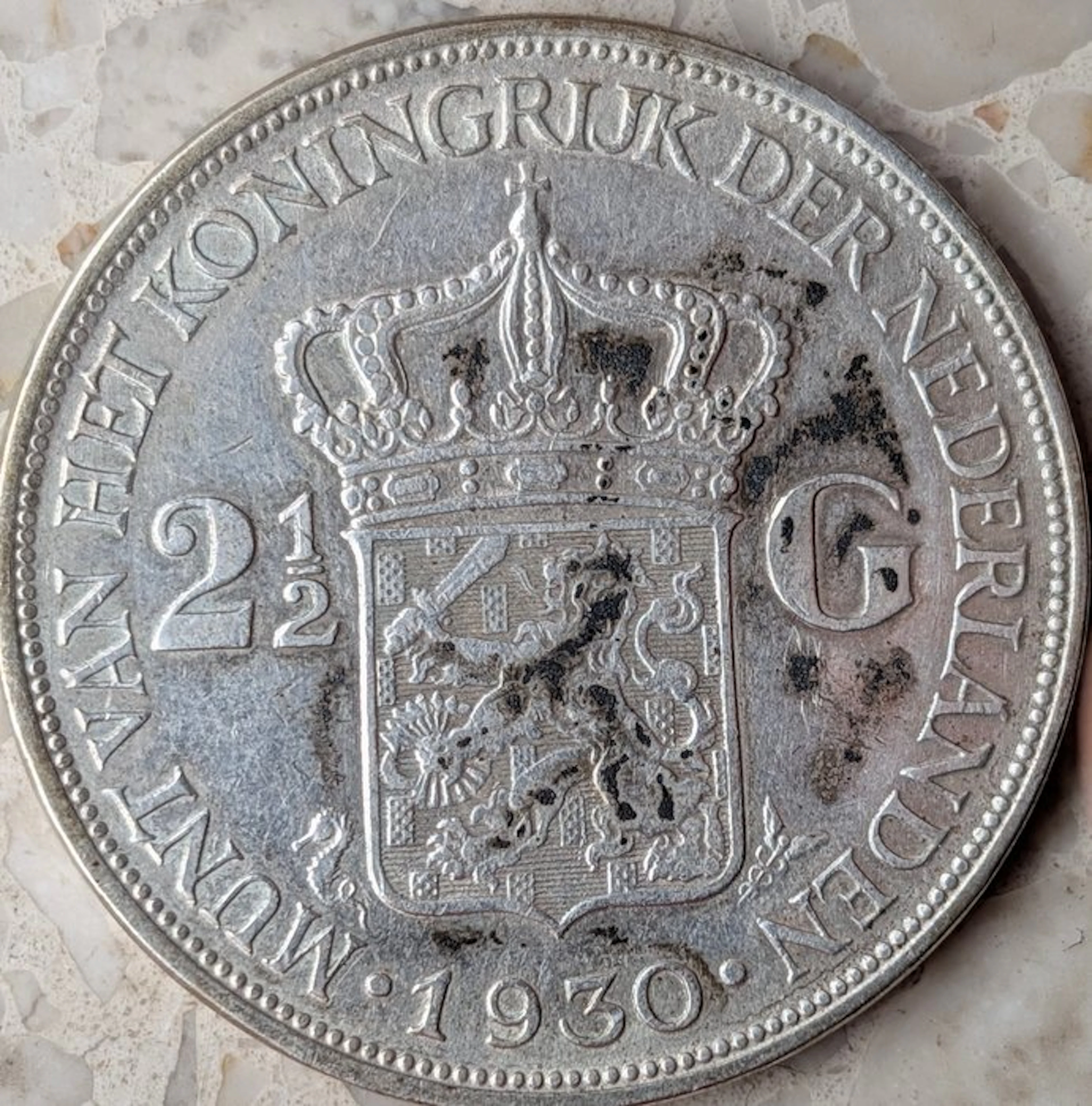 Netherlands. Wilhelmina. 2 1/2 Gulden 1930 (No reserve price)